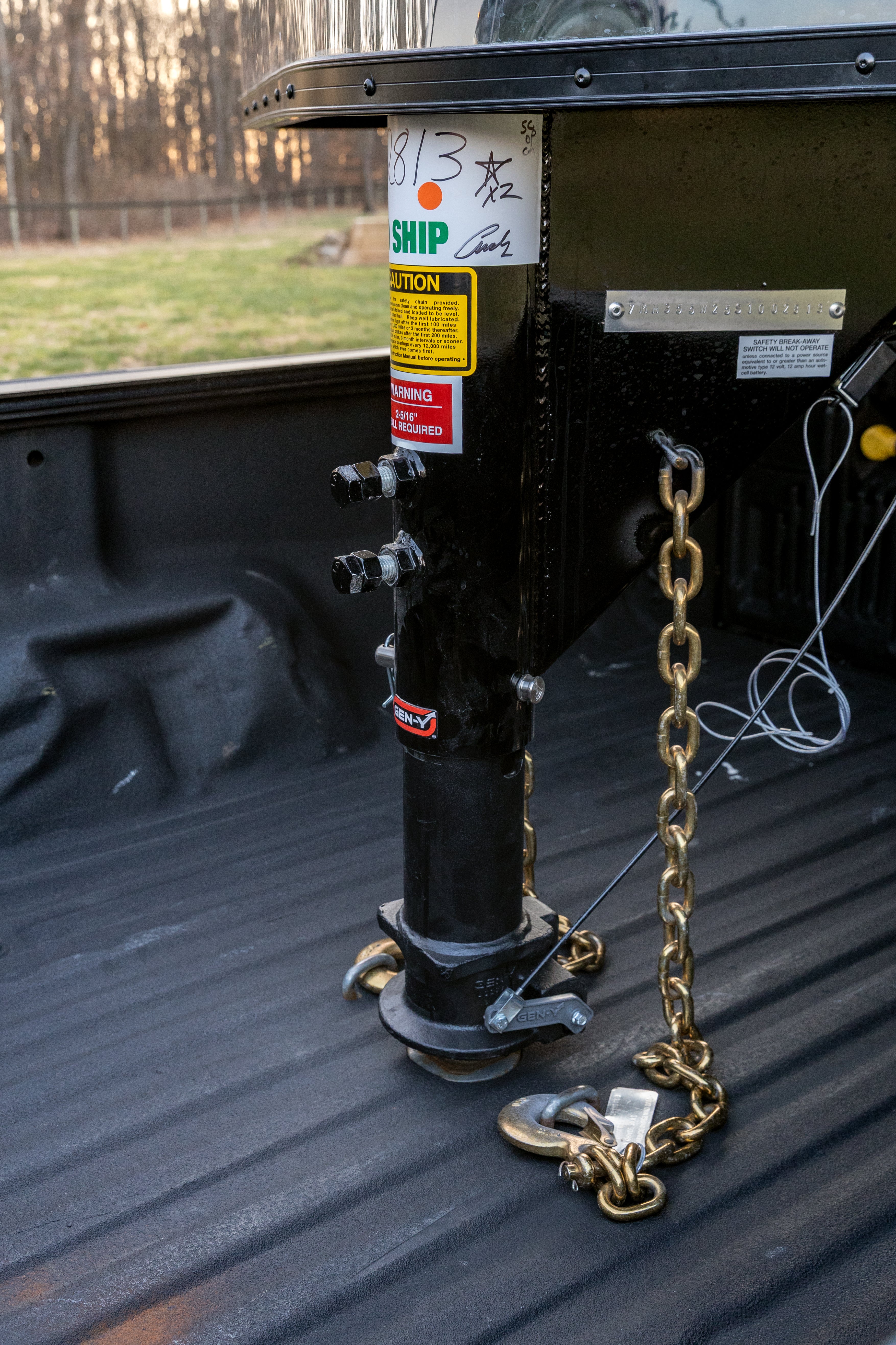GEN-Y Hitch VIKING Gooseneck Static Hitch – SnapLatch 2 5/16" Coupler – 4" SQ Tube – 8.5K TW 30K Max Towing - W/Pull Cable