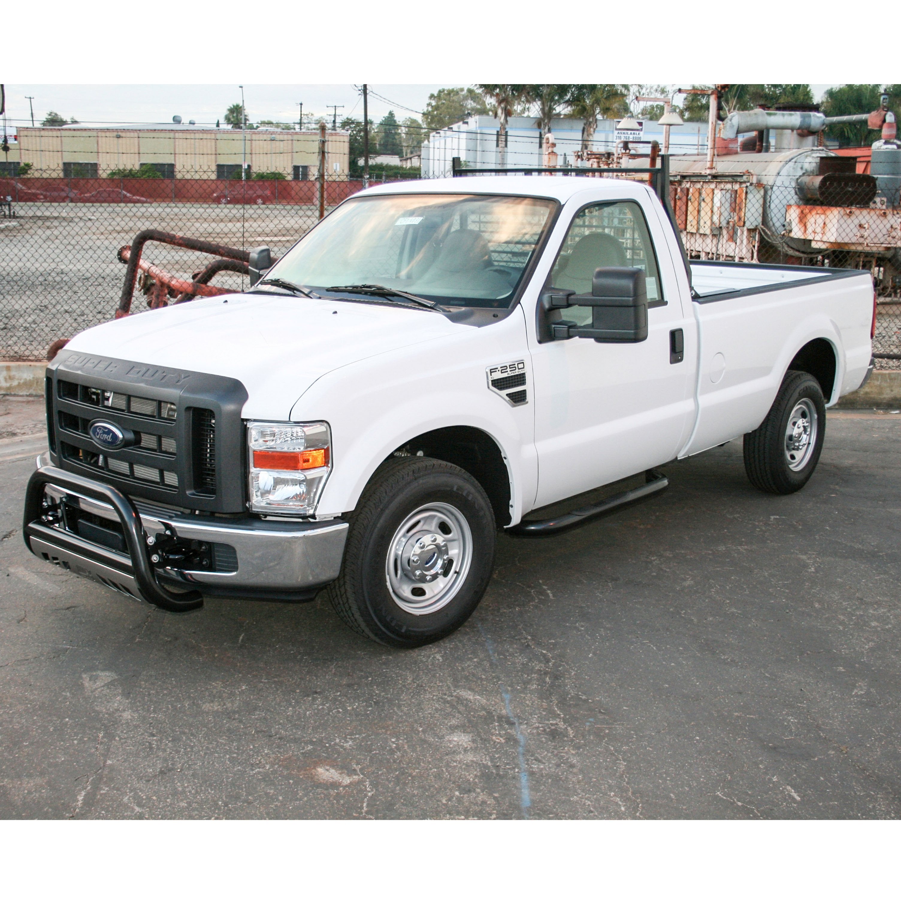 ARIES 3" Round Black Steel Side Bars, 1999-2016 Ford F-250/F-350 Super Duty