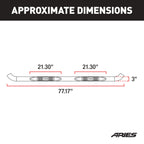 ARIES 3" Round Polished Stainless Side Bars, 2009-2014 Ford F-150