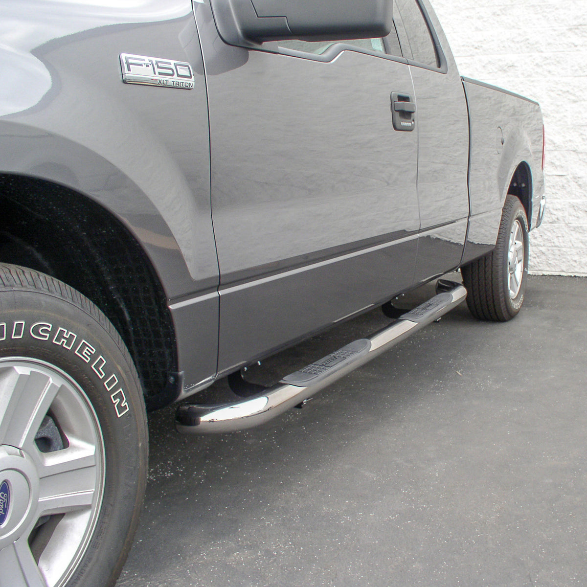 ARIES 3" Round Polished Stainless Side Bars, 2009-2014 Ford F-150
