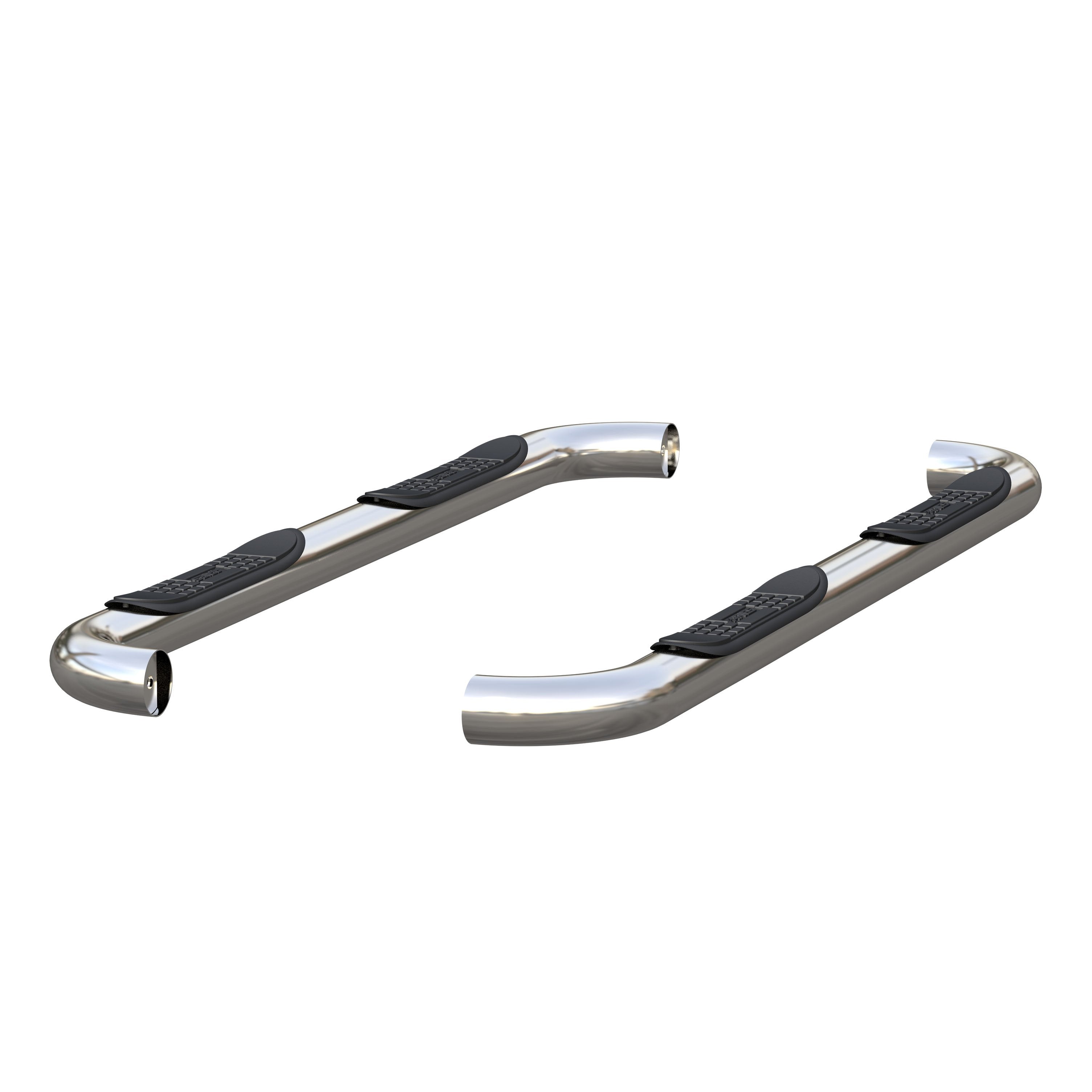 ARIES 3" Round Polished Stainless Side Bars, 1999-2016 Ford F-250/F-350 Super Duty