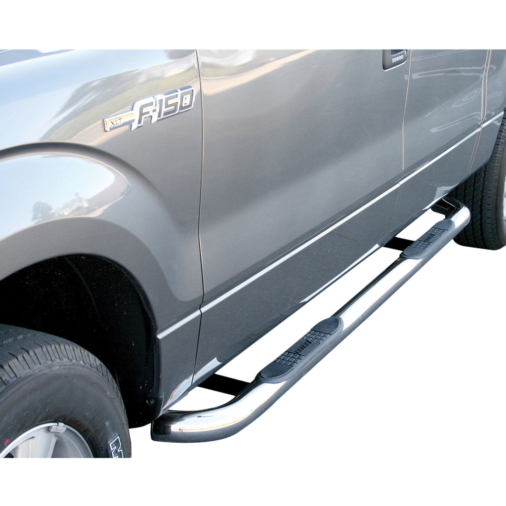 ARIES 3" Round Polished Stainless Side Bars, 2009-2014 Ford F-150
