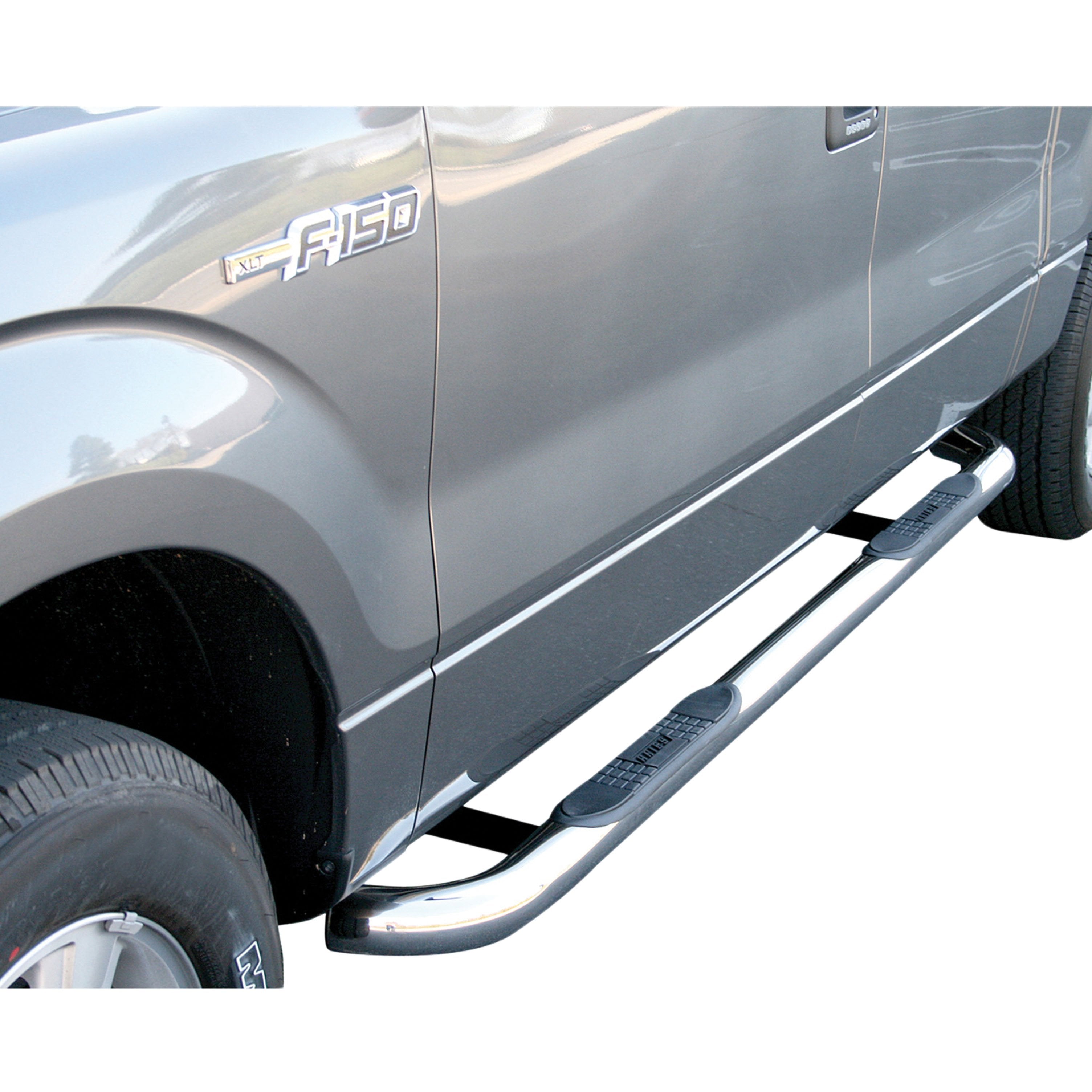 ARIES 3" Round Polished Stainless Side Bars, 2009-2014 Ford F-150