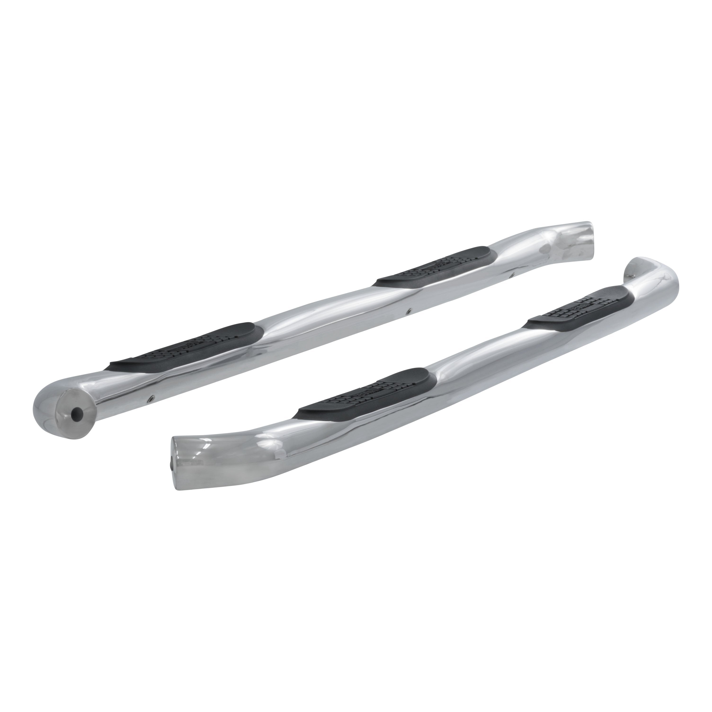 ARIES 3" Round Polished Stainless Side Bars, 2015-2026 Ford F-150, 2017-2026 Ford F-250/F-350/F-450/F-550 Super Duty, 2022-2025 Ford F-150 Lightning