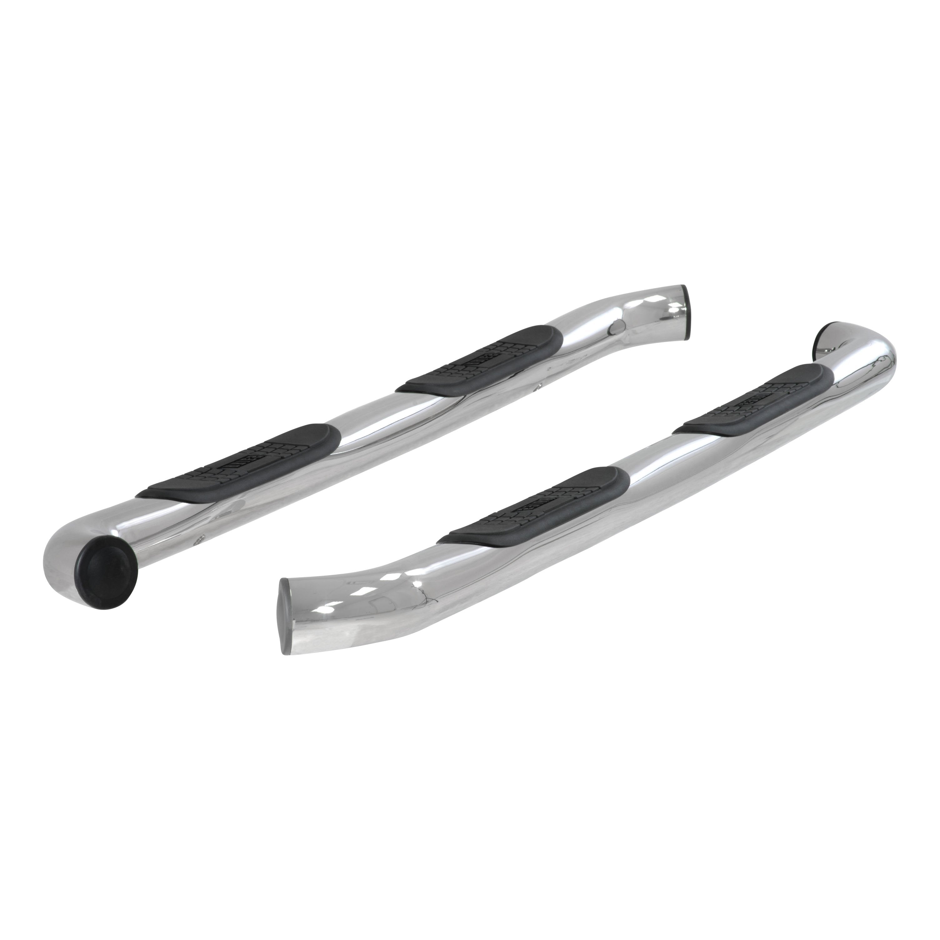 ARIES 3" Round Polished Stainless Side Bars, 2015-2026 Ford F-150, 2017-2026 Ford F-250/F-350/F-450/F-550 Super Duty