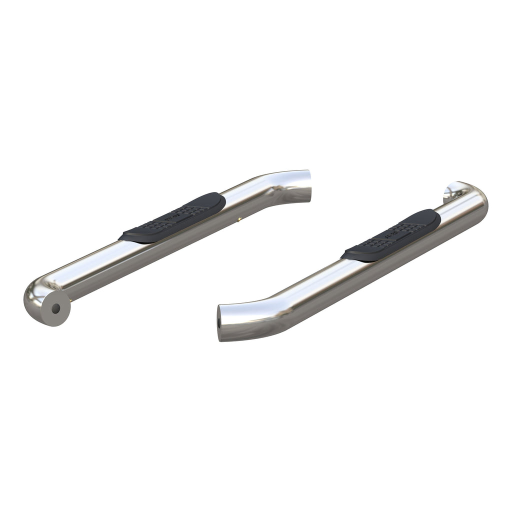 ARIES 3" Round Polished Stainless Side Bars, 2015-2026 Ford F-150, 2017-2026 Ford F-250/F-350/F-450/F-550 Super Duty