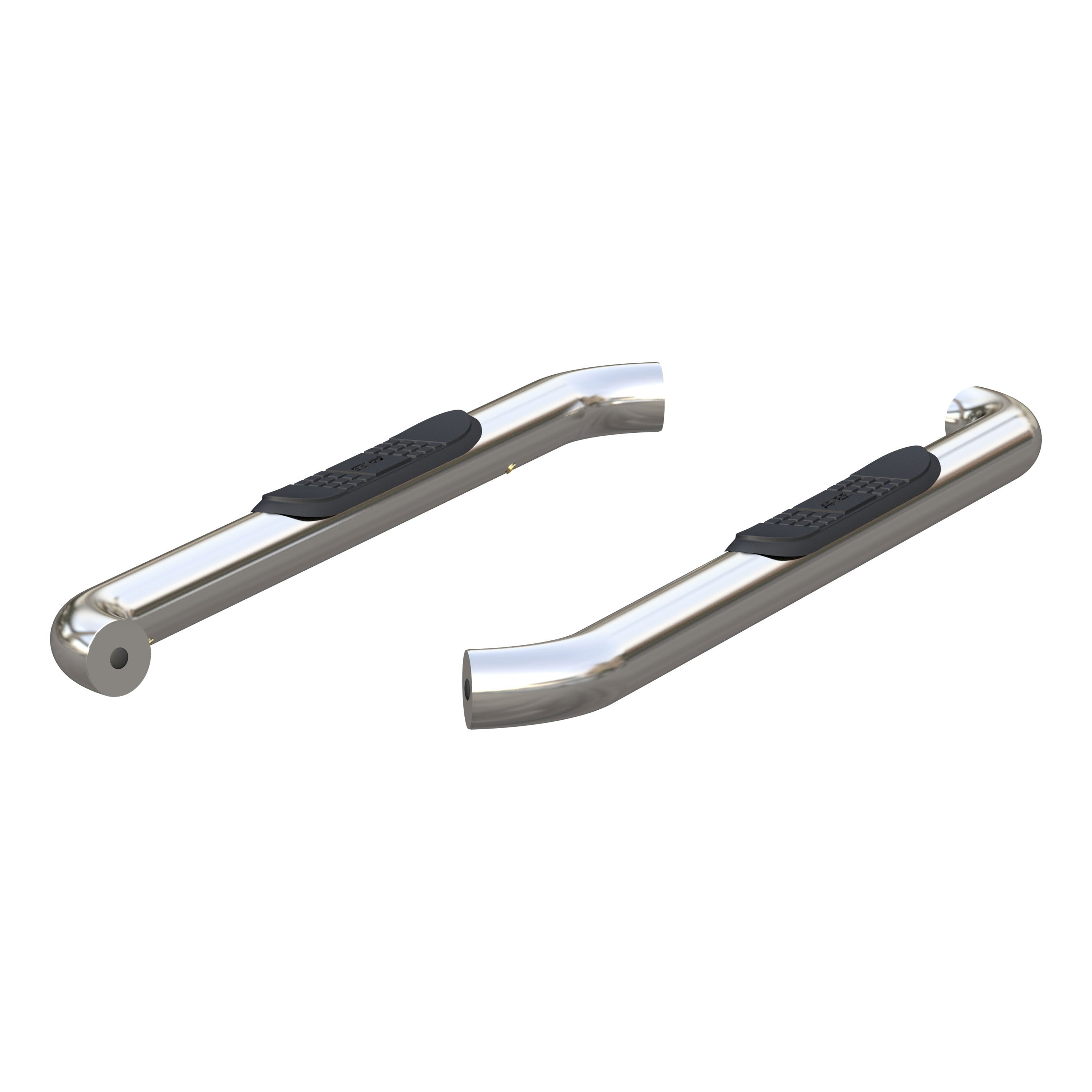 ARIES 3" Round Polished Stainless Side Bars, 2015-2026 Ford F-150, 2017-2026 Ford F-250/F-350/F-450/F-550 Super Duty