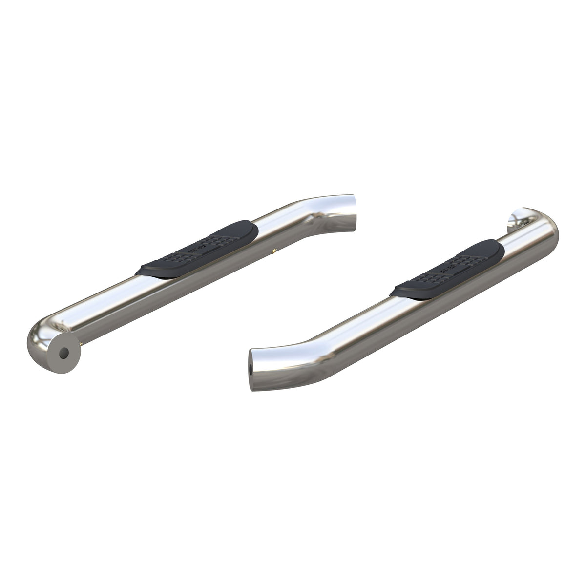 ARIES 3" Round Polished Stainless Side Bars, 2015-2026 Ford F-150, 2017-2026 Ford F-250/F-350/F-450/F-550 Super Duty