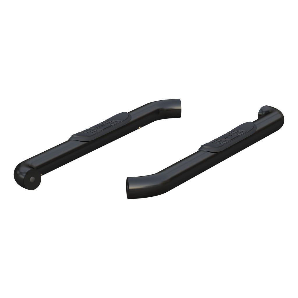 ARIES 3" Round Black Steel Side Bars, 2015-2026 Ford F-150, 2017-2026 Ford F-250/F-350/F-450/F-550 Super Duty