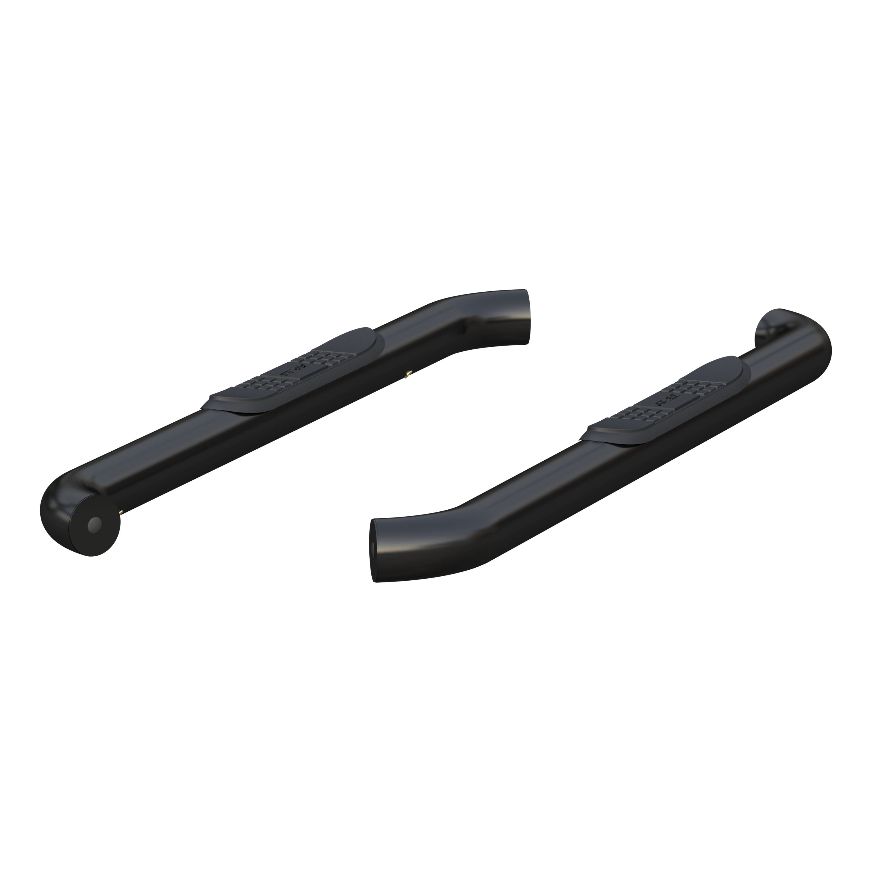 ARIES 3" Round Black Steel Side Bars, 2015-2026 Ford F-150, 2017-2026 Ford F-250/F-350/F-450/F-550 Super Duty