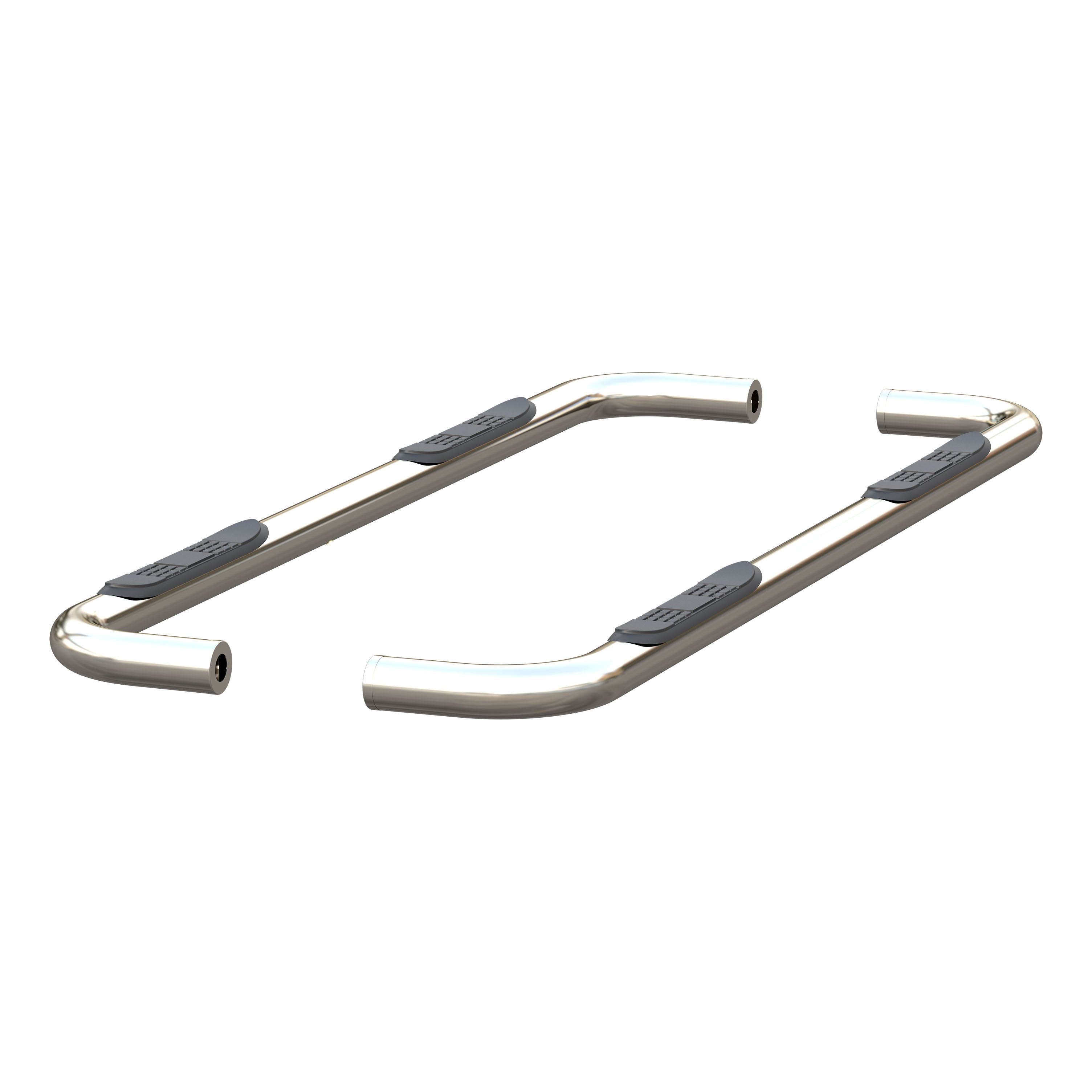 ARIES 3" Round Polished Stainless Side Bars, 2019-2026 Chevy/GMC Silverado/Sierra 1500, 2020-2026 Chevy/GMC Silverado/Sierra 2500HD/3500HD