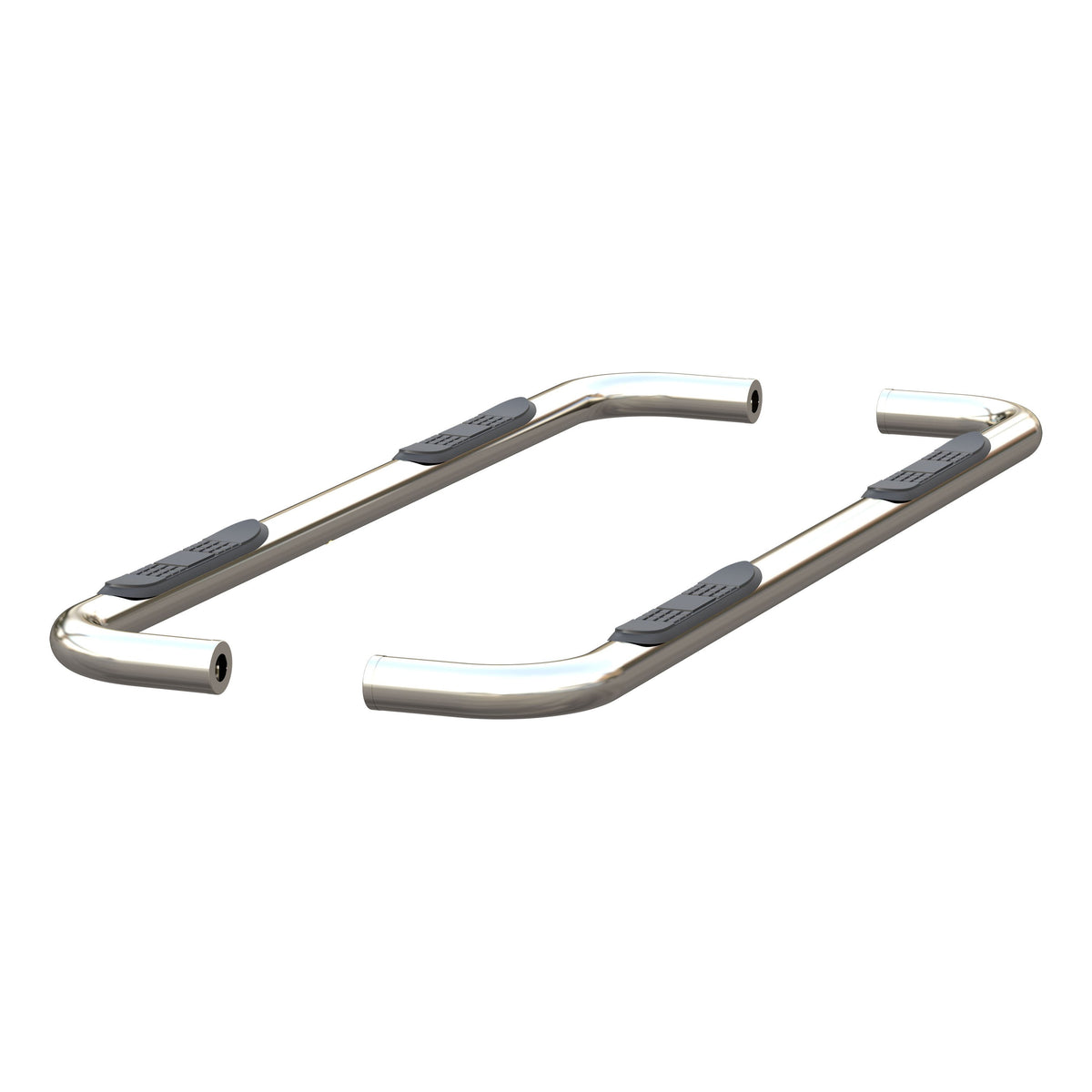 ARIES 3" Round Polished Stainless Side Bars, 2019-2026 Chevy/GMC Silverado/Sierra 1500, 2020-2026 Chevy/GMC Silverado/Sierra 2500HD/3500HD