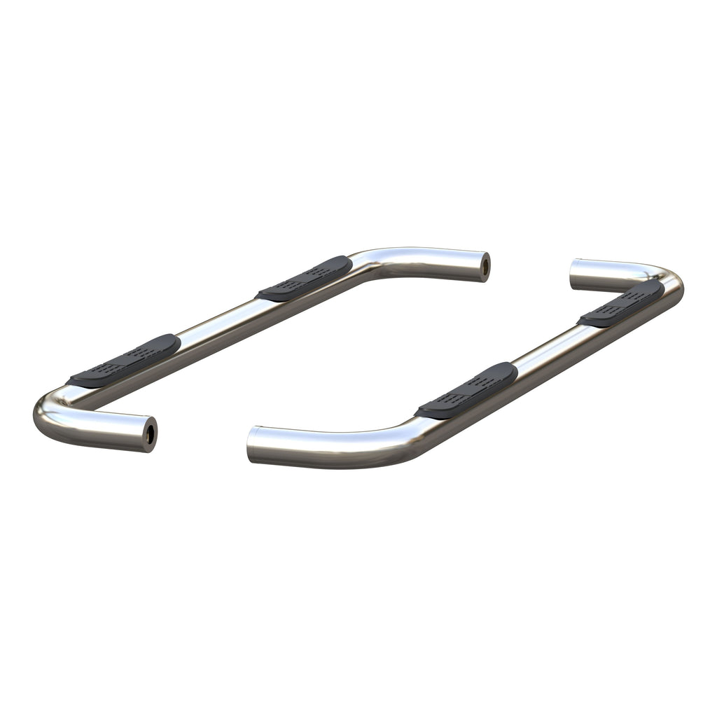 ARIES 3" Round Polished Stainless Side Bars, 2019-2026 Chevy/GMC Silverado/Sierra 1500, 2020-2026 Chevy/GMC Silverado/Sierra 2500HD/3500HD