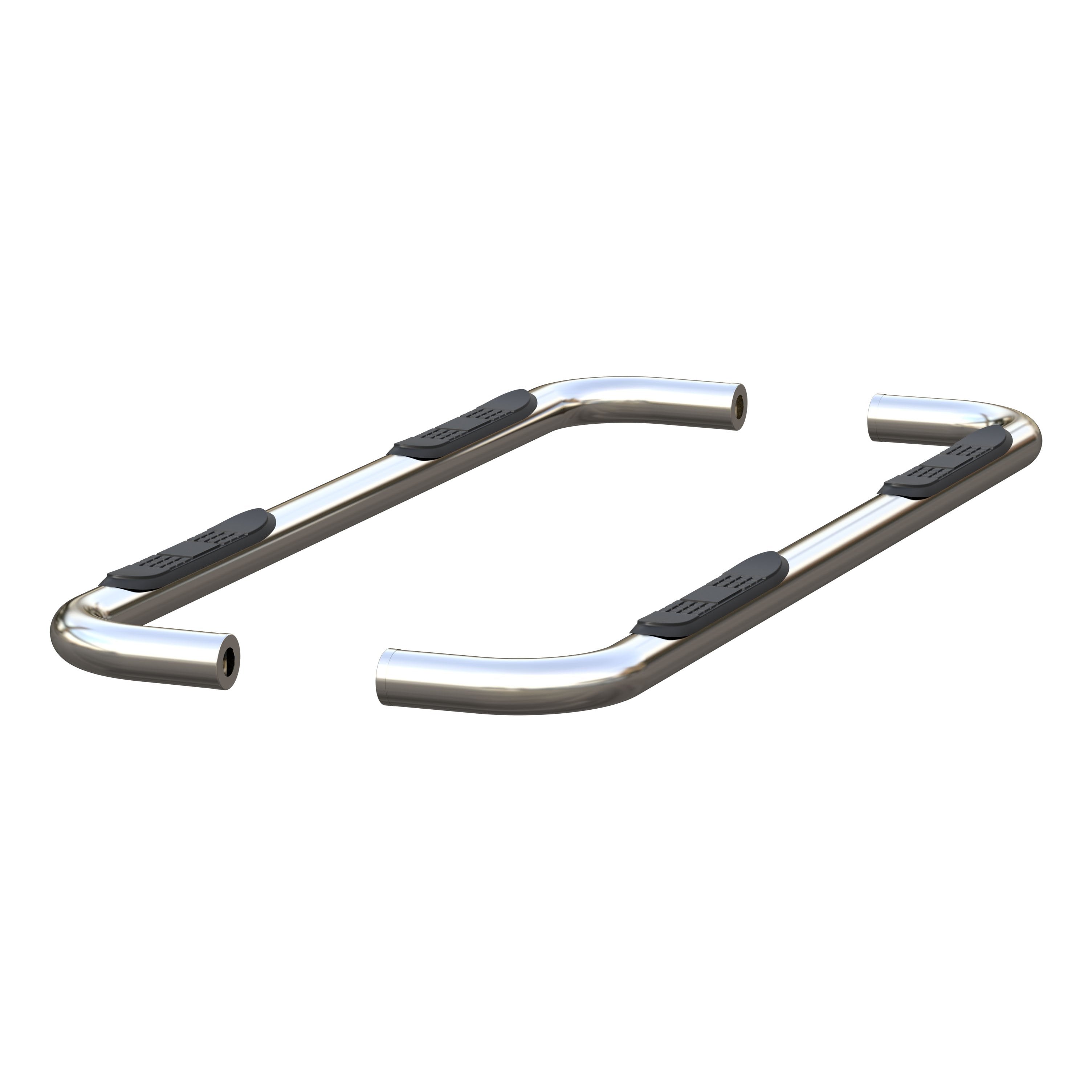 ARIES 3" Round Polished Stainless Side Bars, 2019-2026 Chevy/GMC Silverado/Sierra 1500, 2020-2026 Chevy/GMC Silverado/Sierra 2500HD/3500HD
