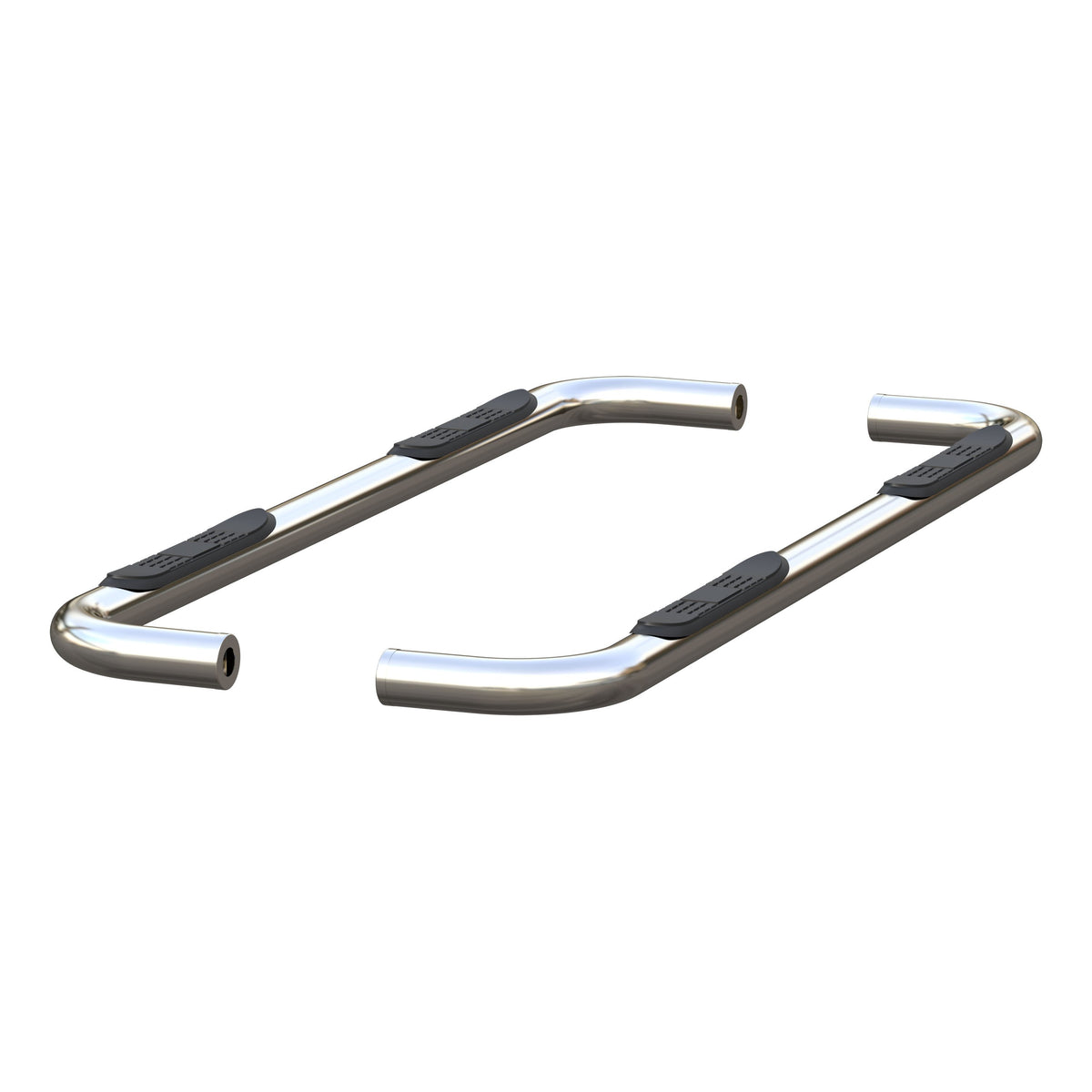 ARIES 3" Round Polished Stainless Side Bars, 2019-2026 Chevy/GMC Silverado/Sierra 1500, 2020-2026 Chevy/GMC Silverado/Sierra 2500HD/3500HD