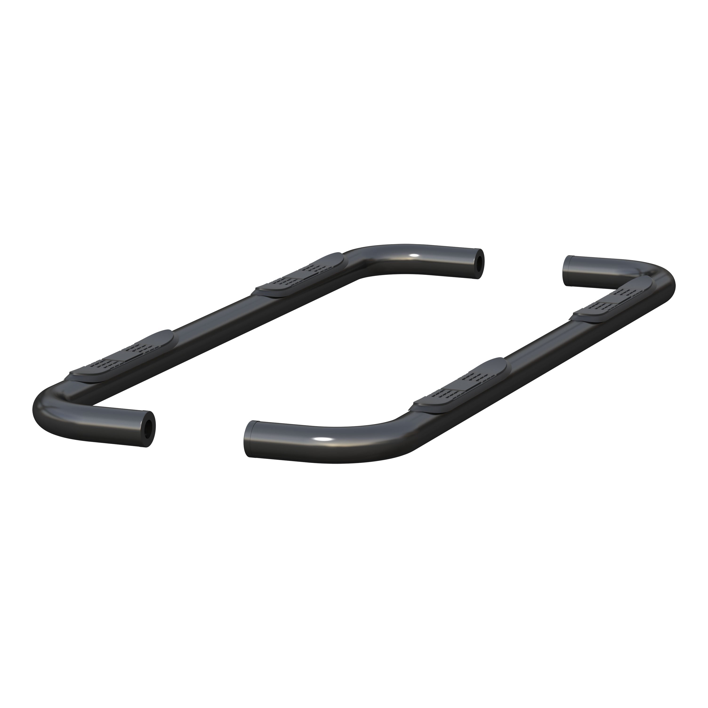 ARIES 3" Round Black Steel Side Bars, 2019-2026 Chevy/GMC Silverado/Sierra 1500, 2020-2026 Chevy/GMC Silverado/Sierra 2500HD/3500HD