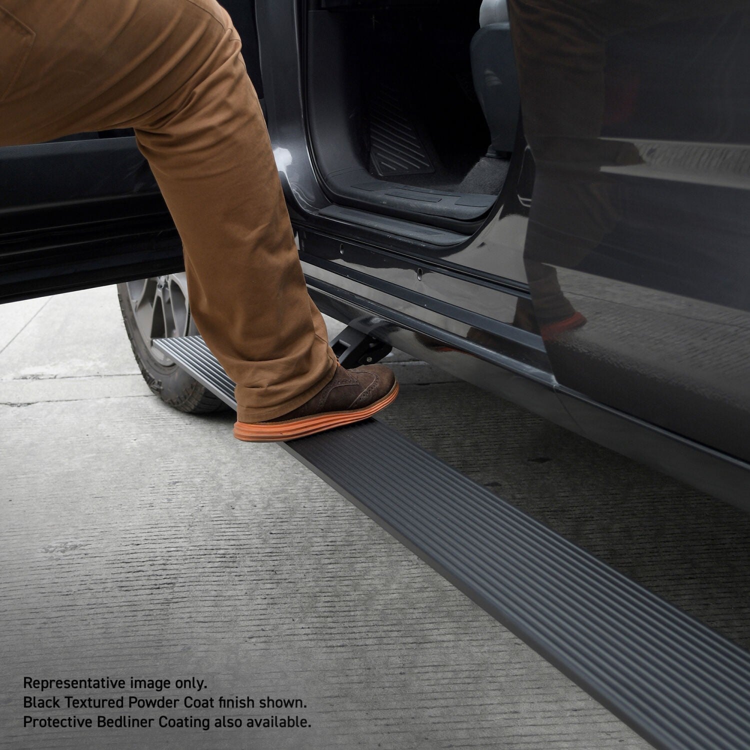 RealTruck VoltStep Electric Running Board Kit Protective Bedliner Coating 2015-2026 Ford F-150/ F-250/F-350 Extended Cab Go Rhino