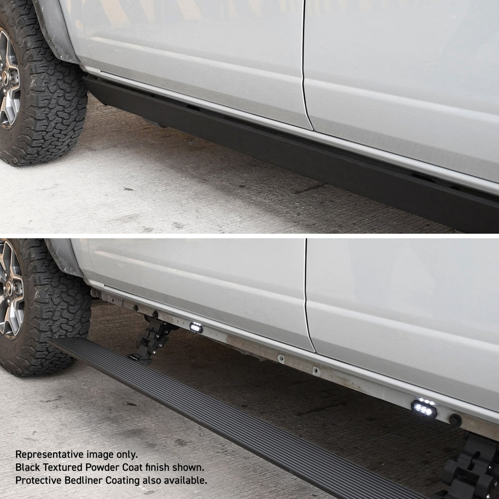 RealTruck VoltStep Electric Running Board Kit Protective Bedliner Coating 2007-2021 Toyota Tundra Crew Cab Go Rhino
