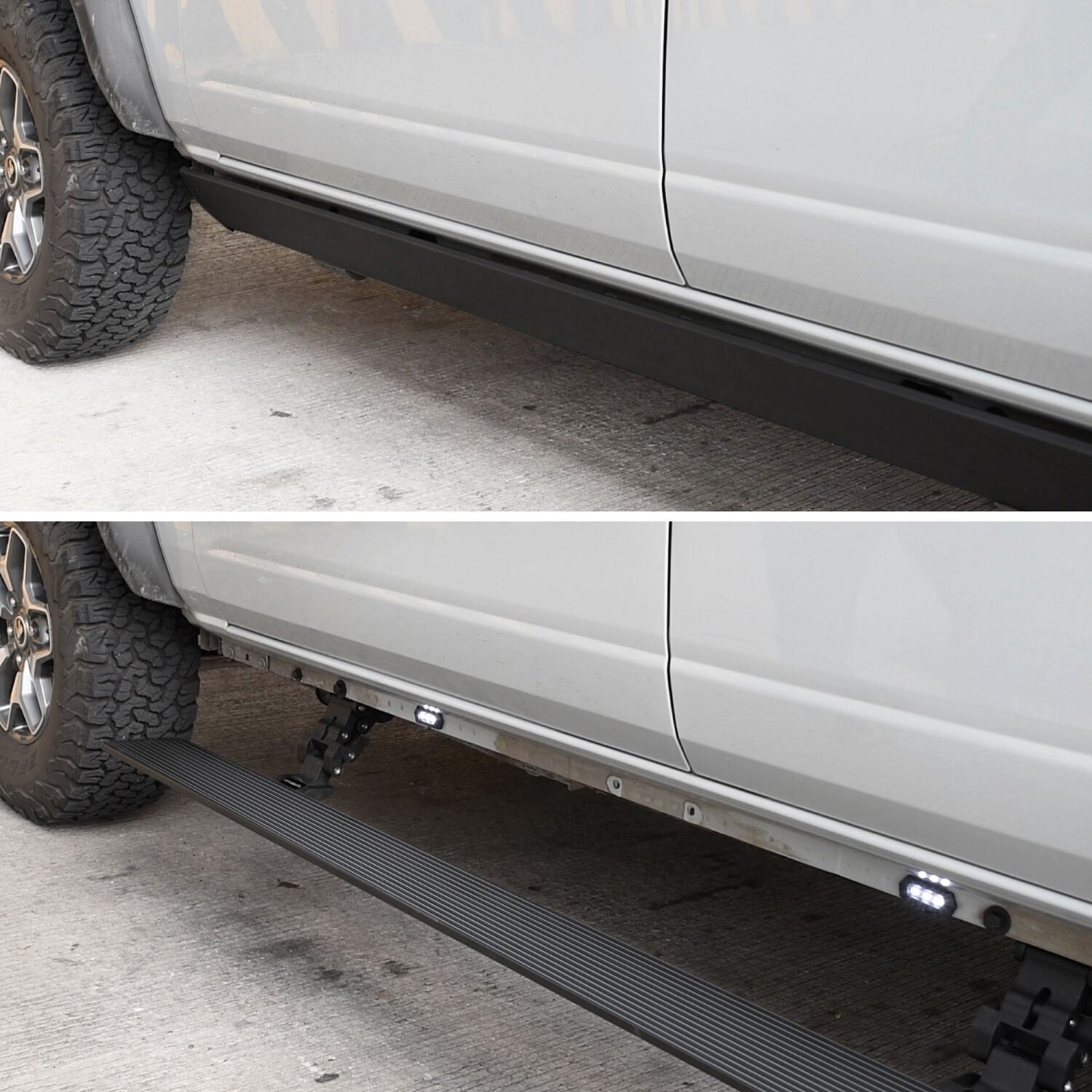 RealTruck VoltStep Electric Running Board Kit Textured Black 2005-2023 Toyota Tacoma Go Rhino