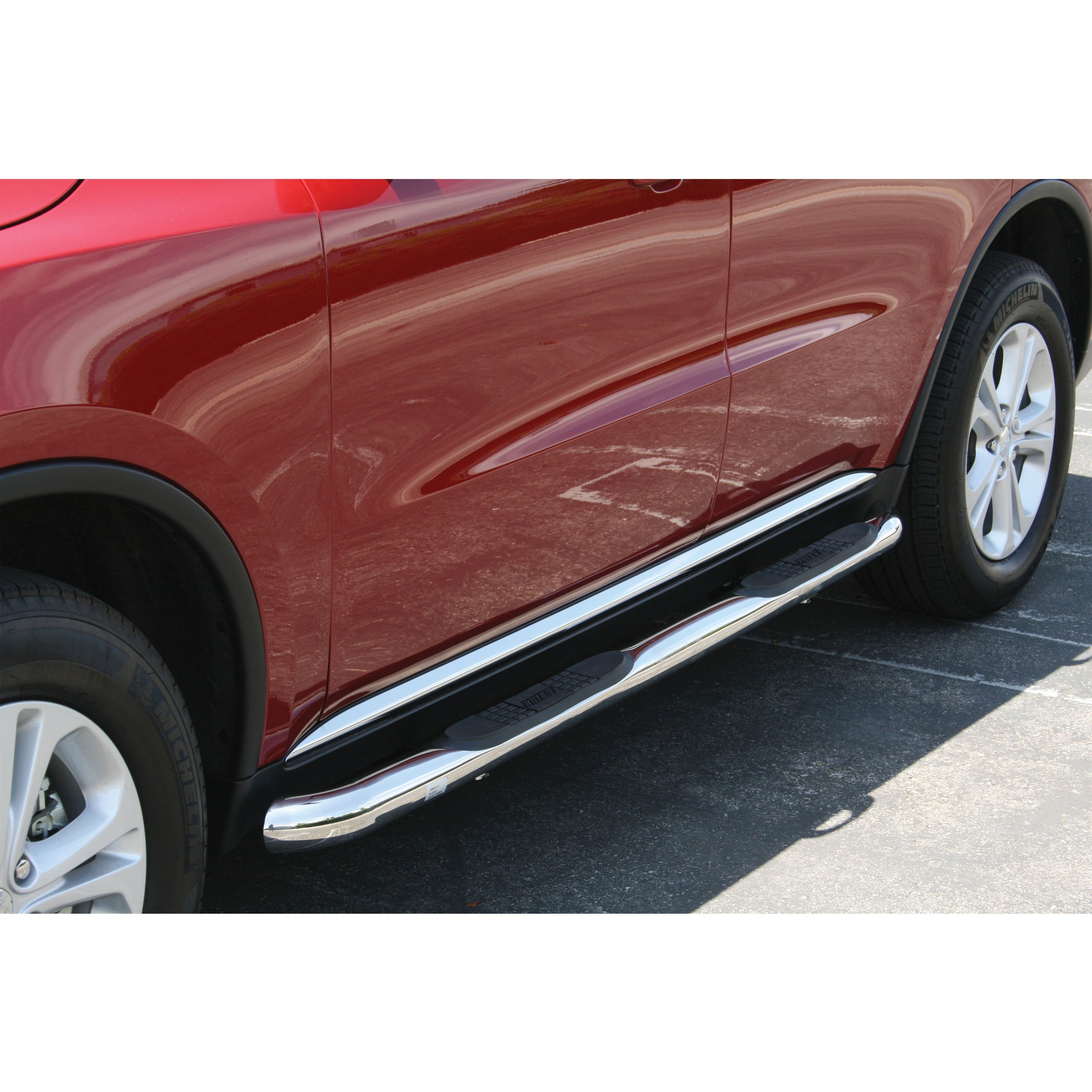 ARIES 3" Round Polished Stainless Side Bars, 2011-2026 Dodge Durango
