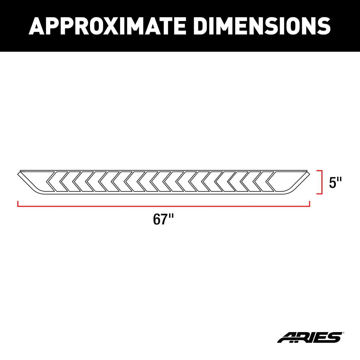 ARIES AeroTread 5" x 67" Black Stainless Running Boards (No Brackets), 2014-2024 Toyota 4Runner