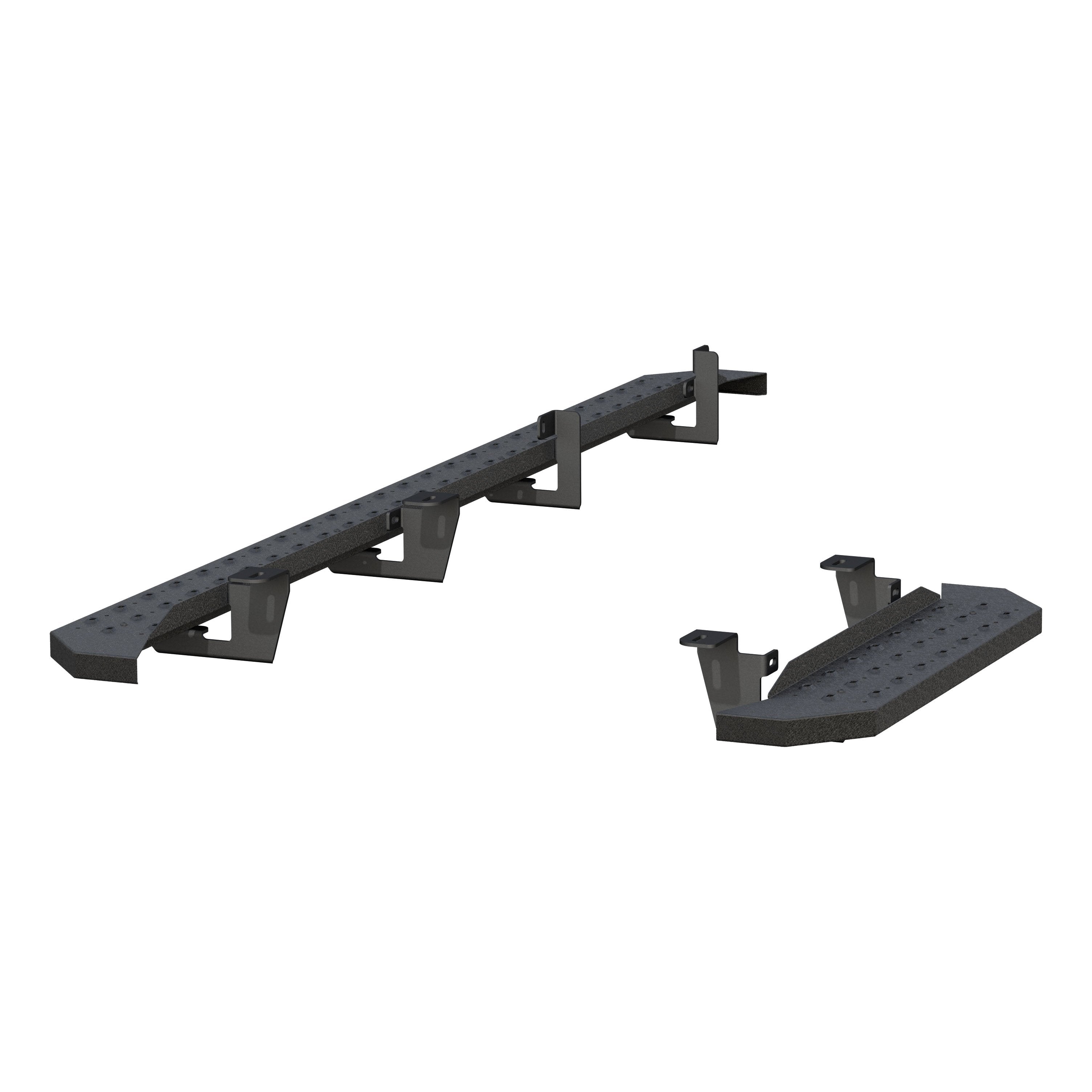 ARIES RidgeStep 6-1/2" x 96", 36" Black Steel Running Boards, 1999-2014 Ford E-350 Super Duty