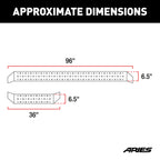 ARIES RidgeStep 6-1/2" x 96", 36" Black Steel Running Boards, 1999-2014 Ford E-350 Super Duty