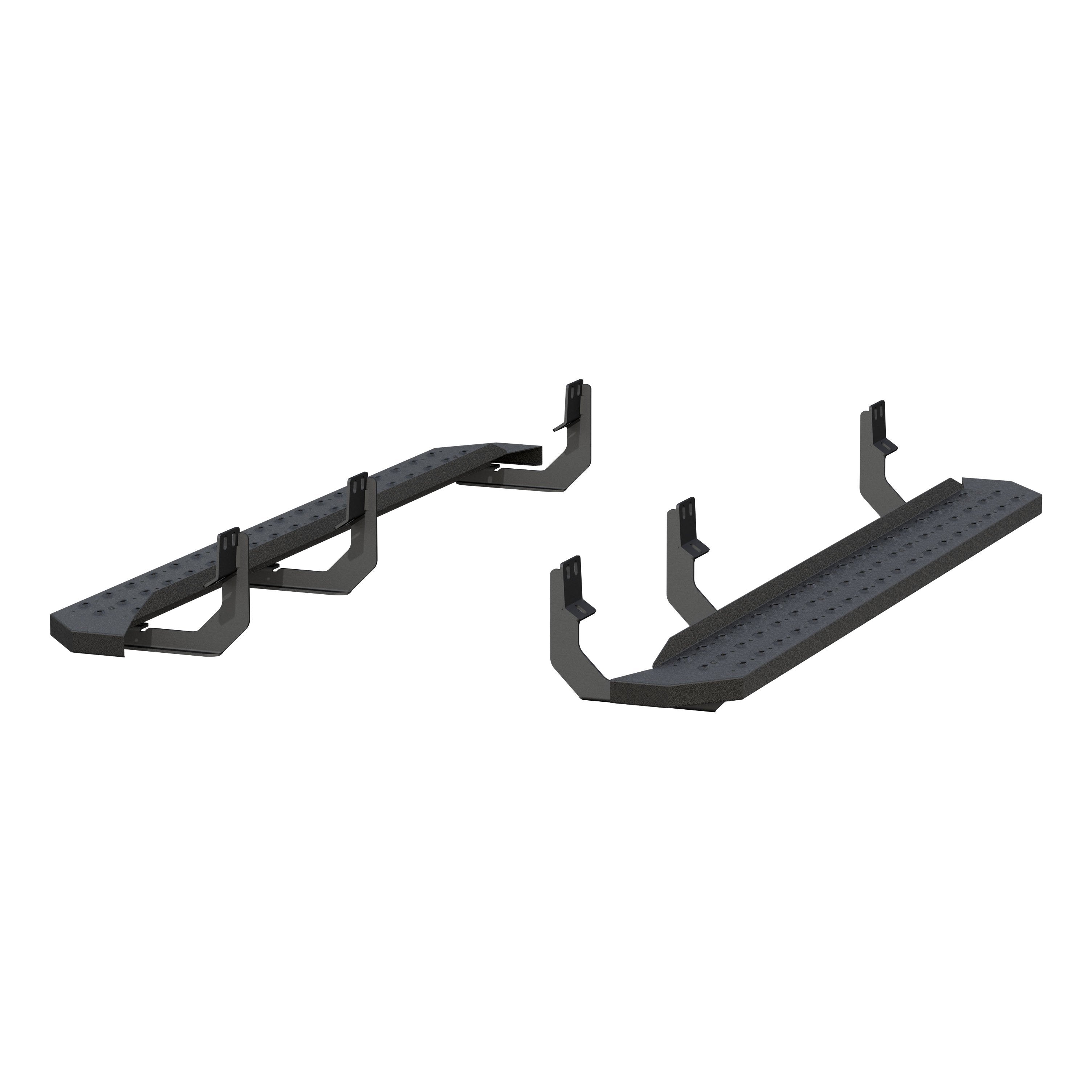 ARIES RidgeStep 6-1/2" x 75" Black Steel Running Boards, 2017-2018 Nissan TITAN