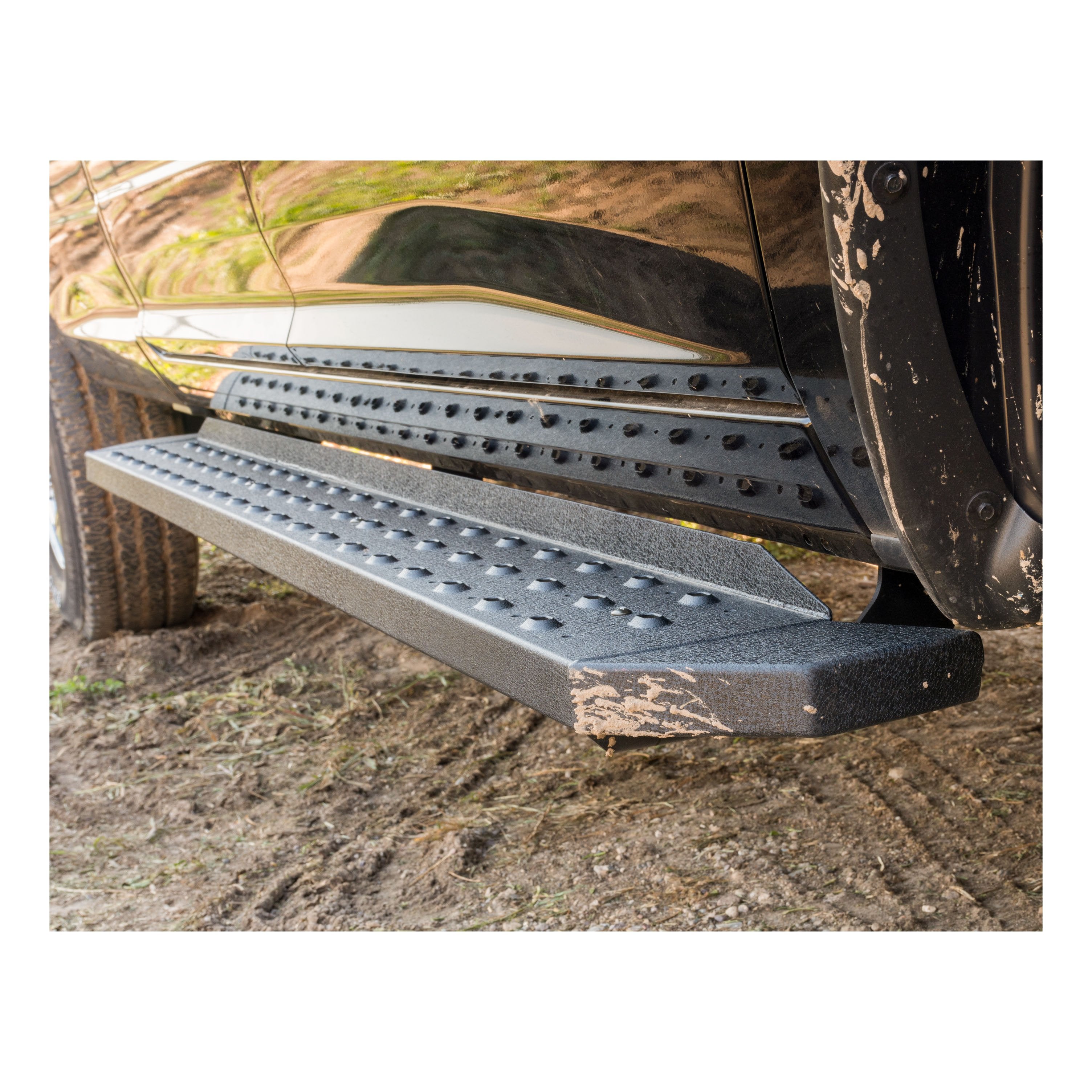 ARIES RidgeStep 6-1/2" x 85" Black Steel Running Boards, 2019-2026 Ford Ranger