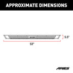 ARIES AdvantEDGE 5-1/2" x 53" Black Aluminum Side Bars (No Brackets), 1999-2026 Ford F-250/F-350 Super Duty, 2007-2017 Toyota Tundra, 2009-2026 Ford F-150 & more