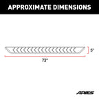 ARIES AeroTread 5" x 73" Black Stainless Running Boards, 2011-2026 Dodge Durango