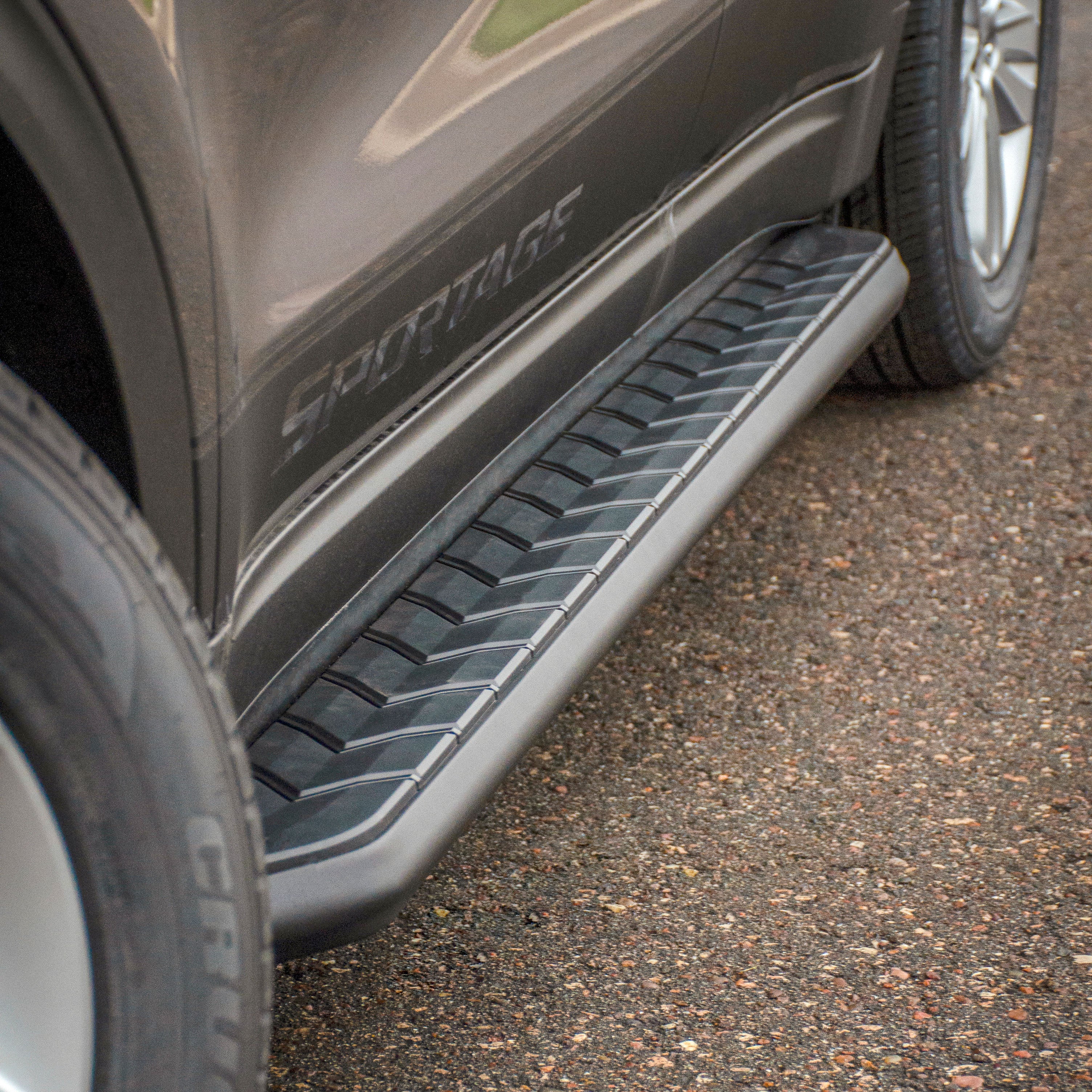 ARIES AeroTread 5" x 73" Black Stainless Running Boards, 2020-2026 Ford Explorer