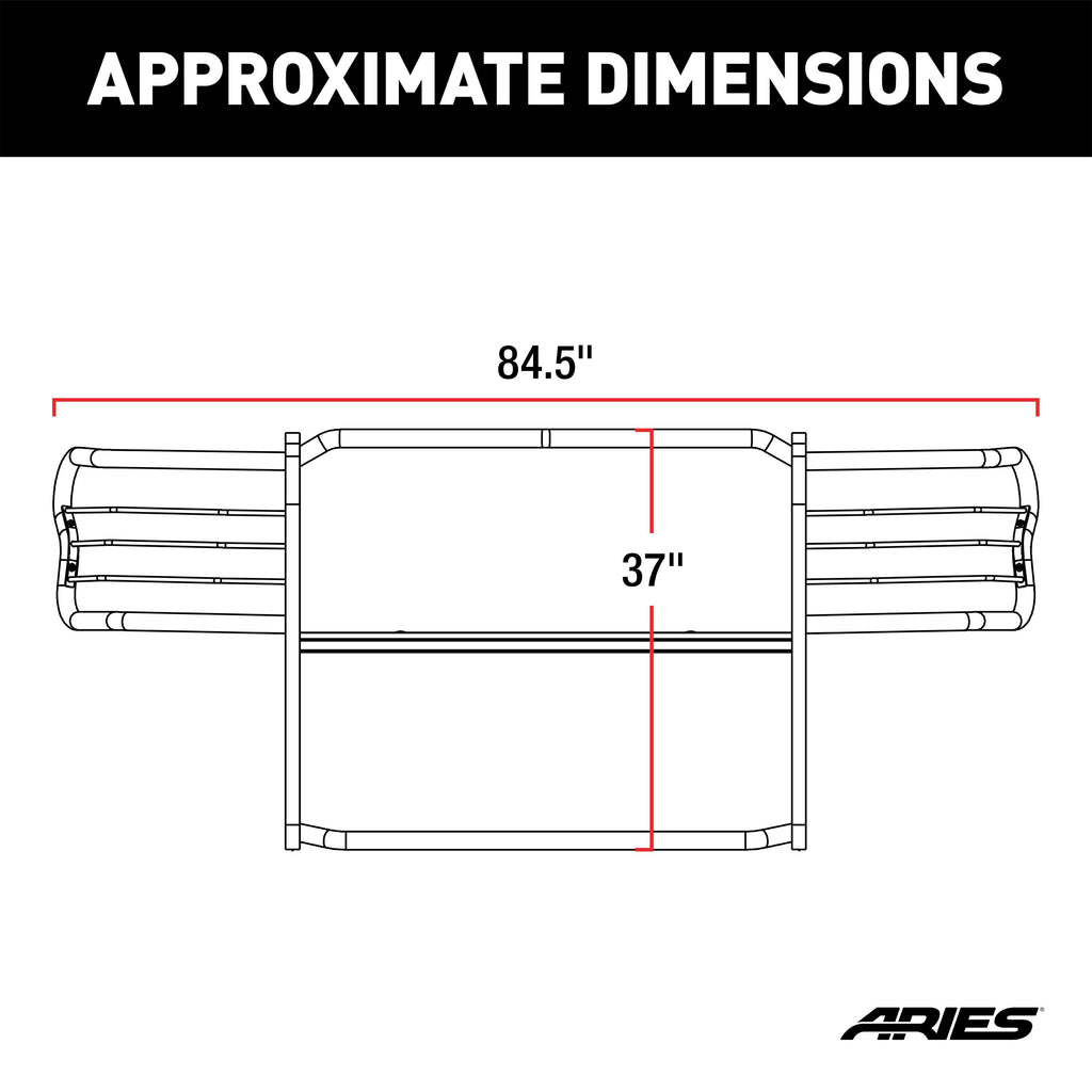 ARIES Black Steel Grille Guard, 2007-2021 Toyota Tundra