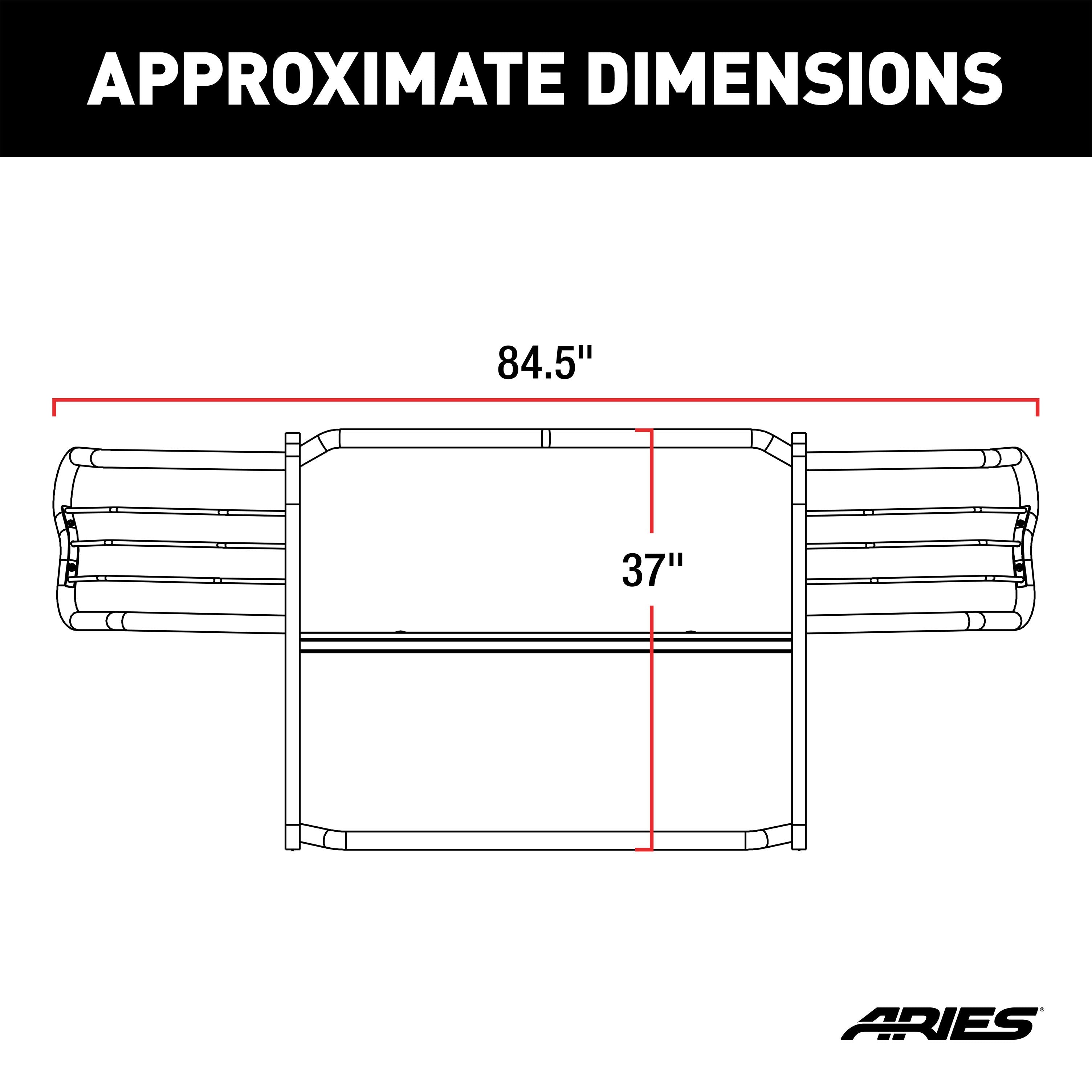 ARIES Black Steel Grille Guard, 2007-2021 Toyota Tundra