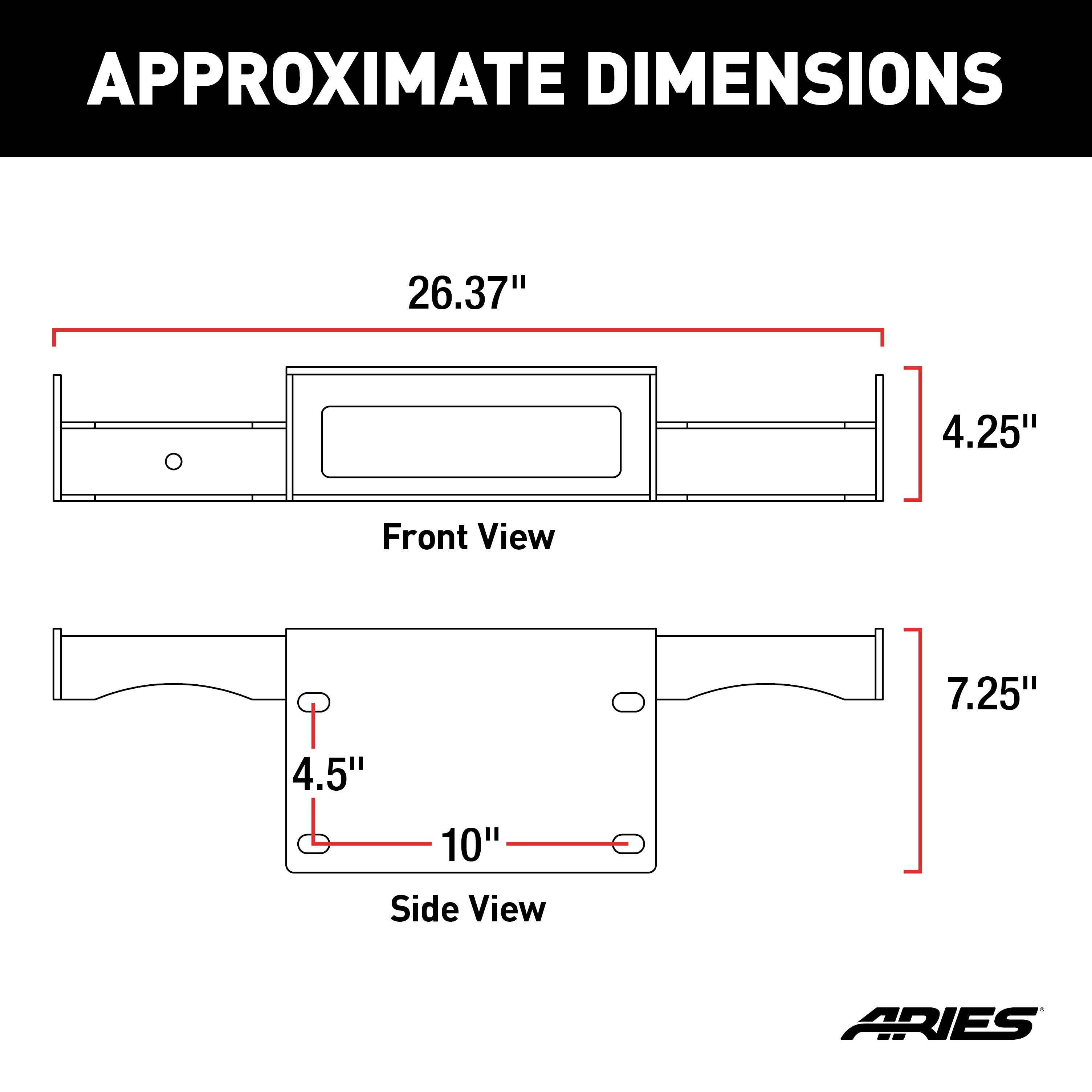 ARIES TrailChaser Bumper Jeep JK Winch Reinforcement Bracket, 2018 Jeep Wrangler