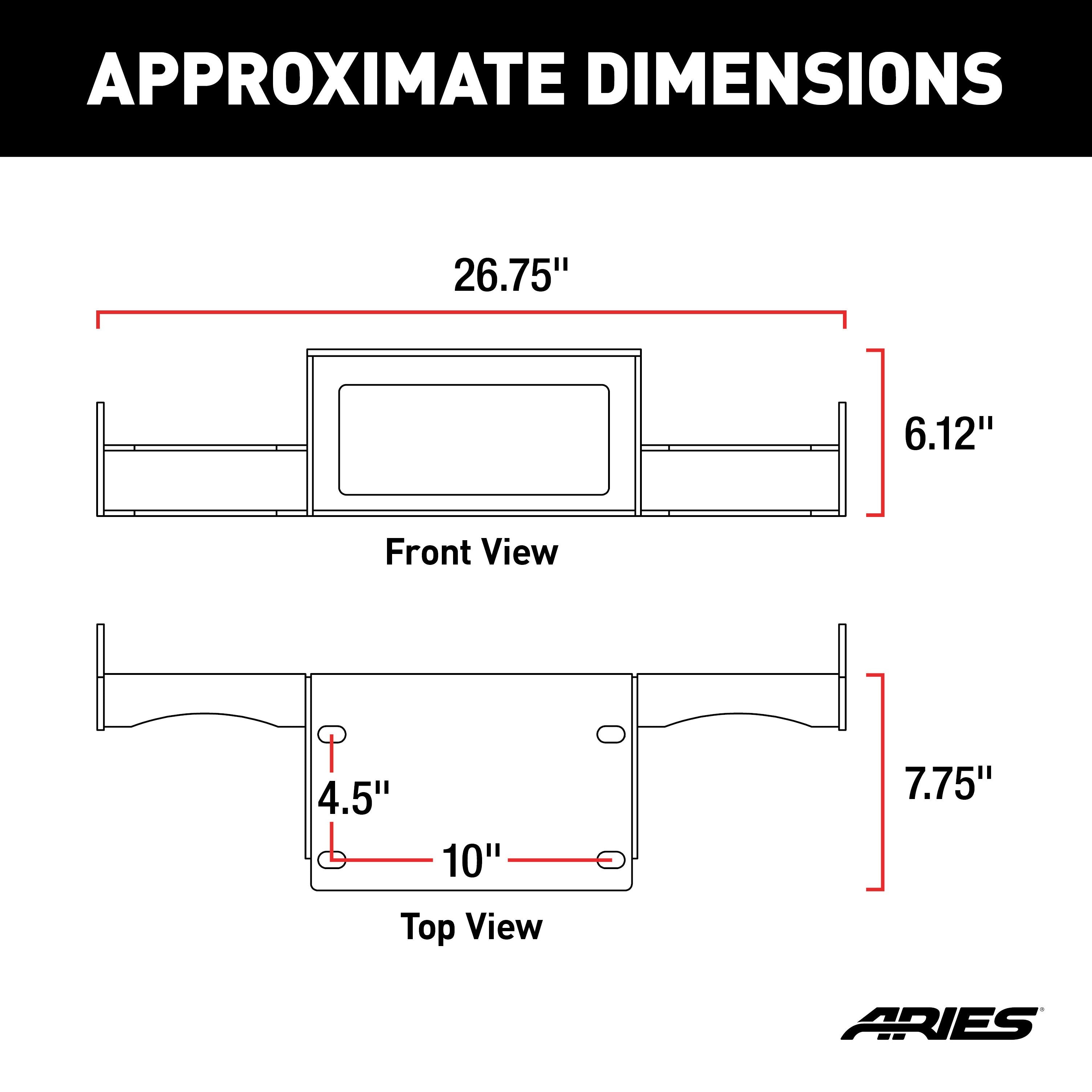 ARIES TrailChaser Bumper Jeep JL, Gladiator Winch Reinforcement Bracket, 2018-2026 Jeep Wrangler, 2020-2026 Jeep Gladiator