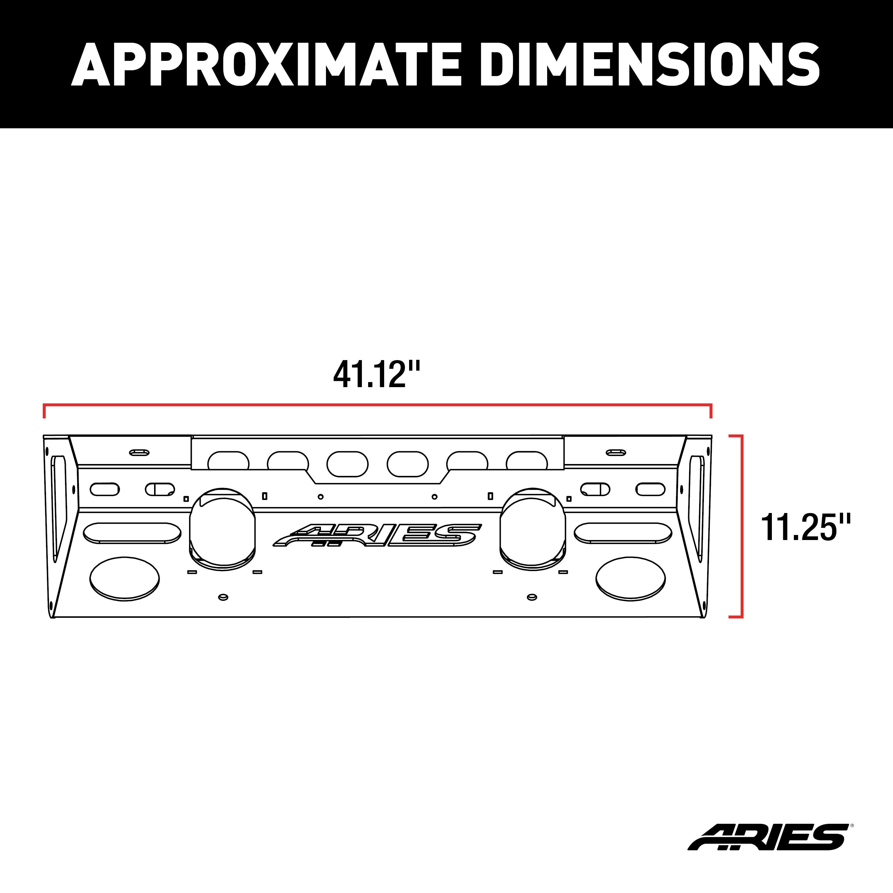 ARIES TrailChaser Jeep Wrangler JK Aluminum Front Bumper Center Section, 2018 Jeep Wrangler