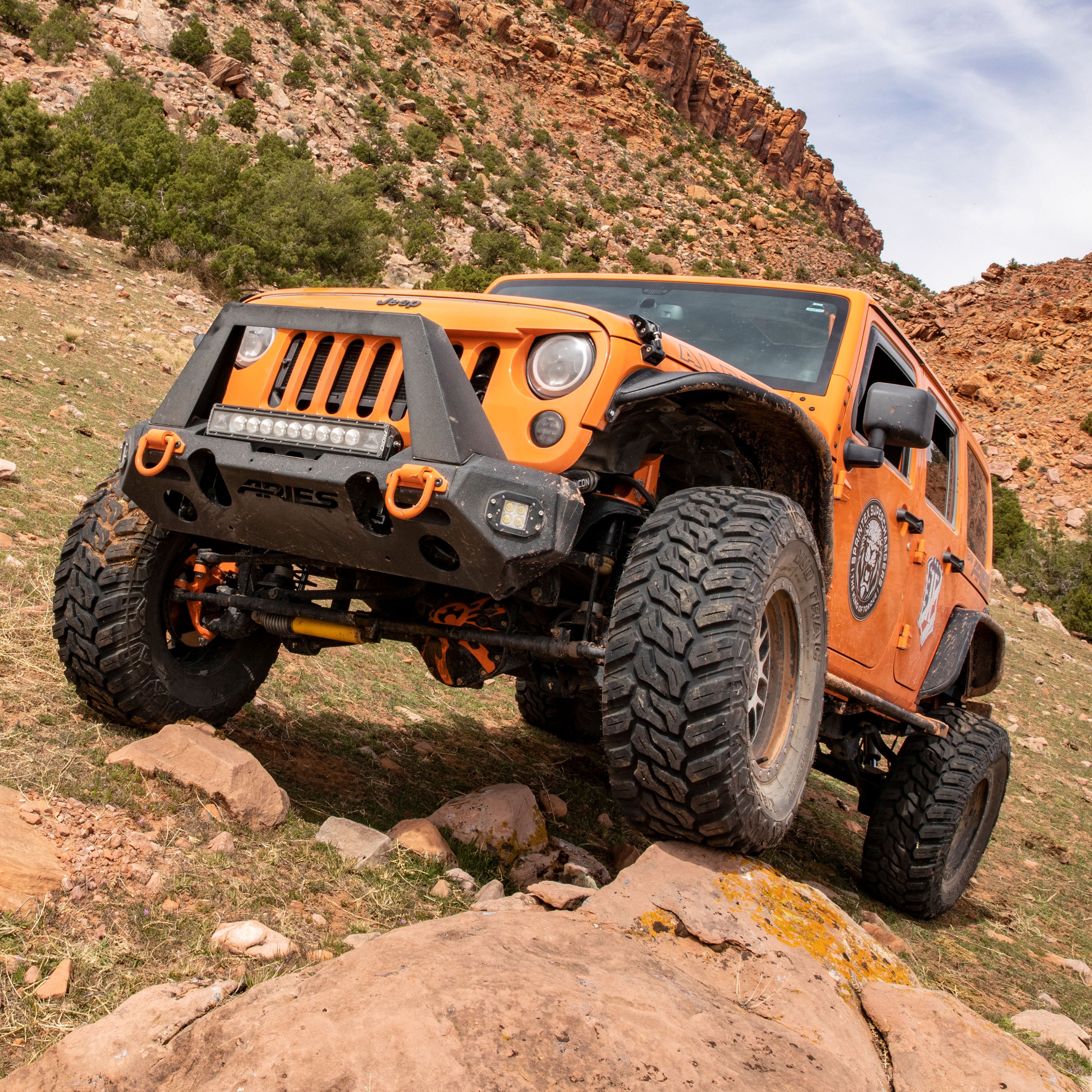 ARIES TrailChaser Jeep Wrangler JK Aluminum Front Bumper Center Section, 2018 Jeep Wrangler