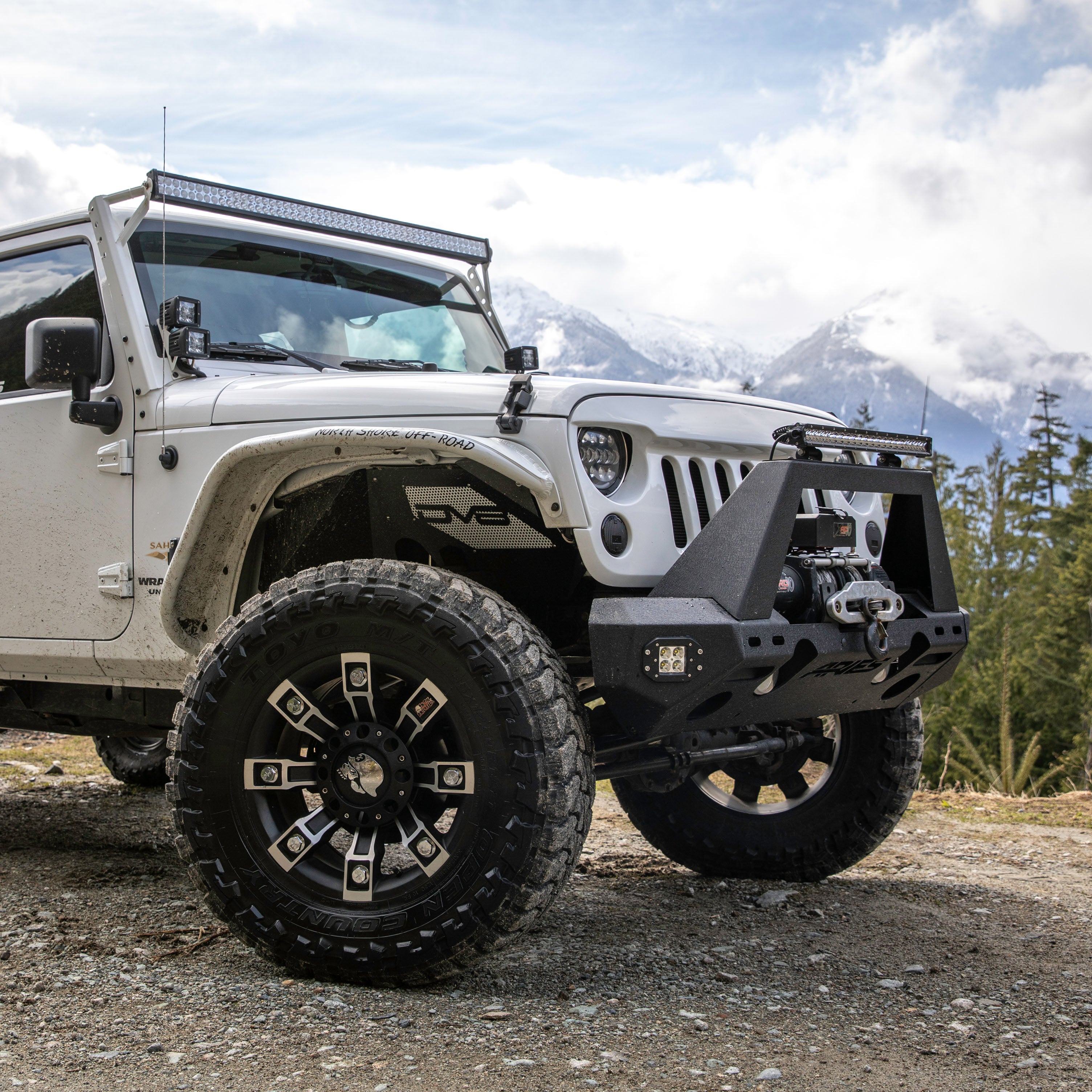 ARIES TrailChaser Jeep Wrangler JK Aluminum Front Bumper Center Section, 2018 Jeep Wrangler