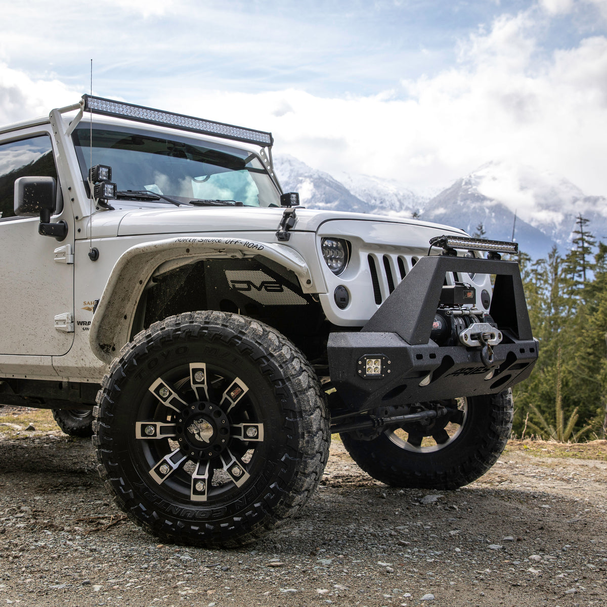 ARIES TrailChaser Jeep Wrangler JK Aluminum Front Bumper Center Section, 2018 Jeep Wrangler