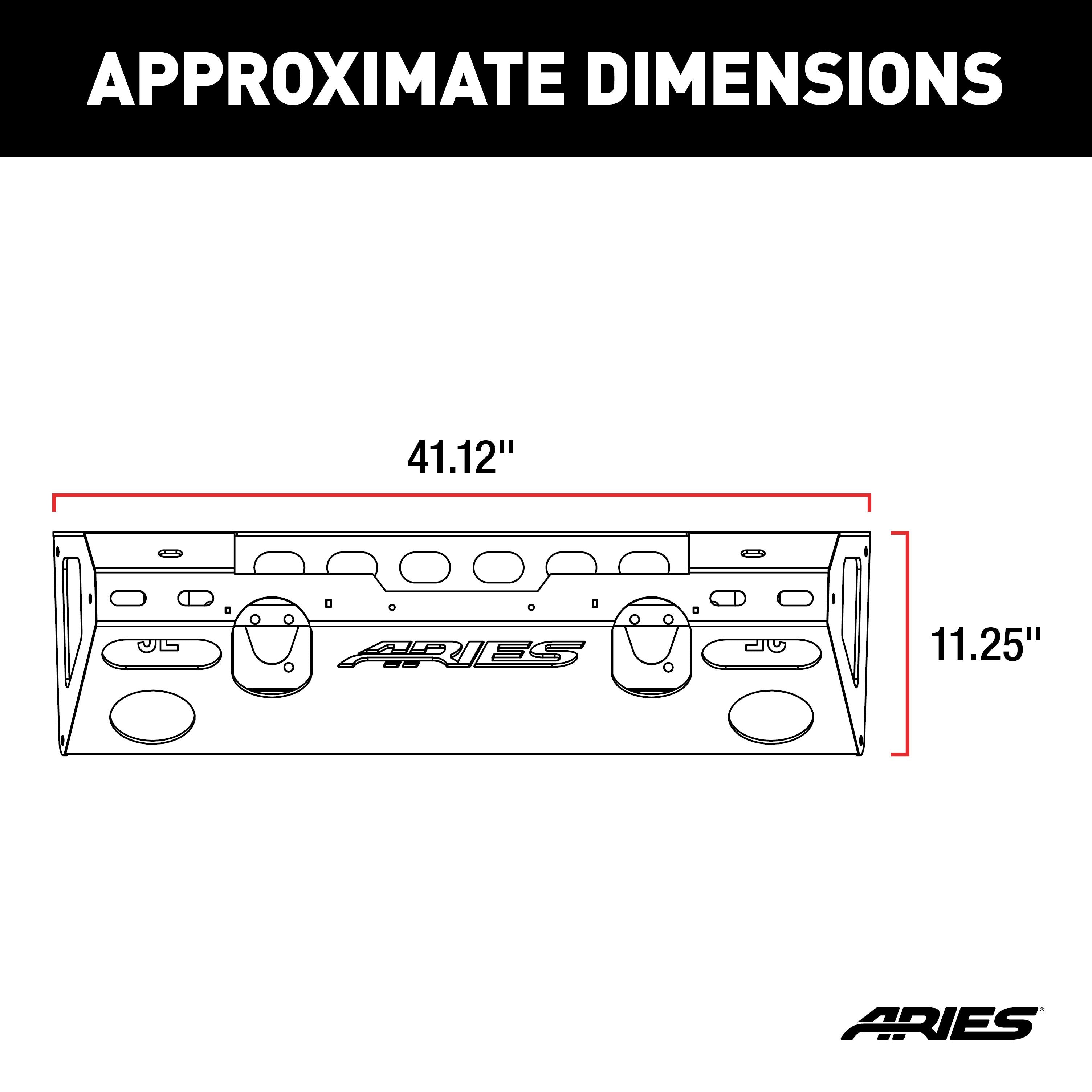 ARIES TrailChaser Jeep Wrangler JL, Gladiator Aluminum Front Bumper Center Section, 2018-2026 Jeep Wrangler, 2020-2026 Jeep Gladiator