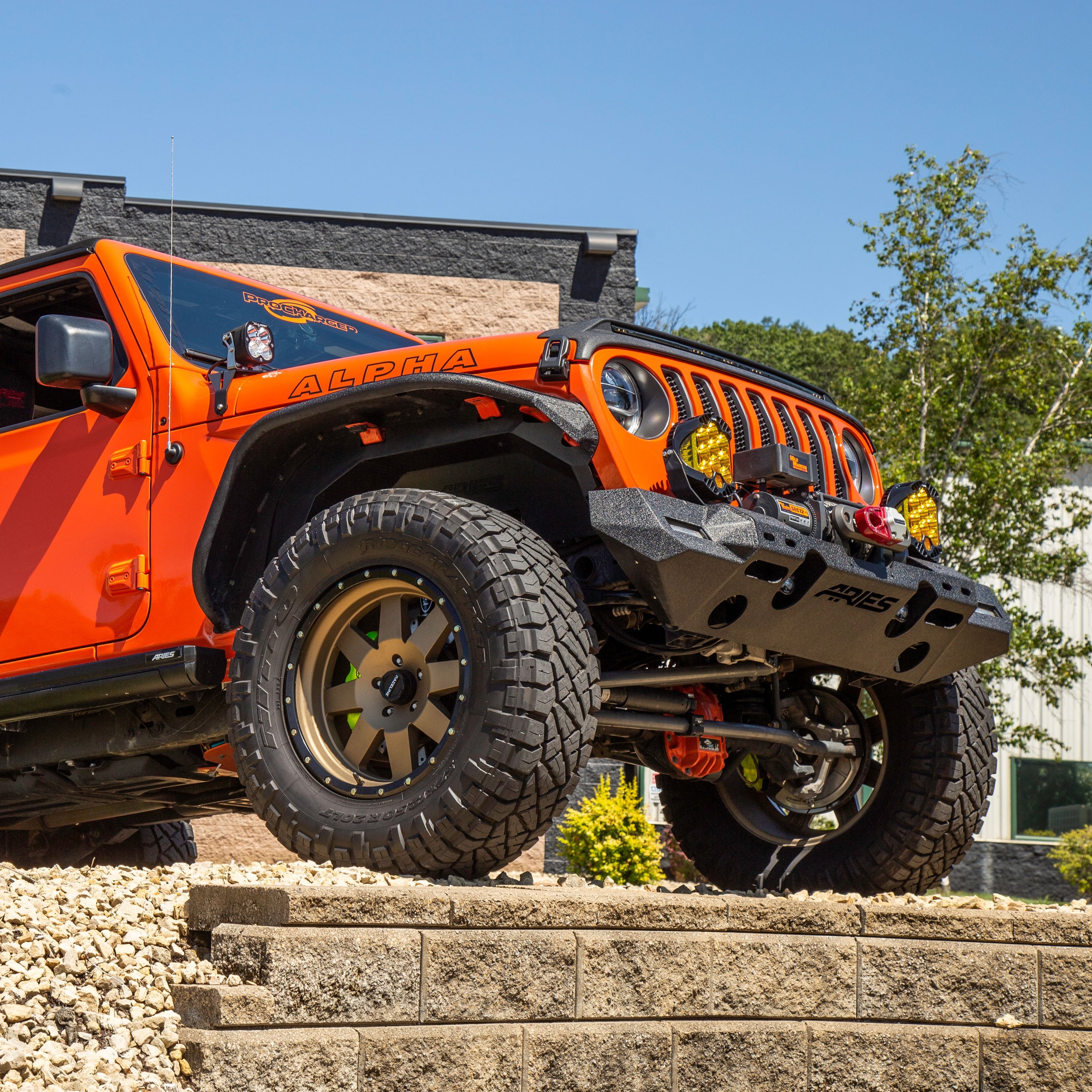 ARIES TrailChaser Jeep Wrangler JL, Gladiator Aluminum Front Bumper Center Section, 2018-2026 Jeep Wrangler, 2020-2026 Jeep Gladiator