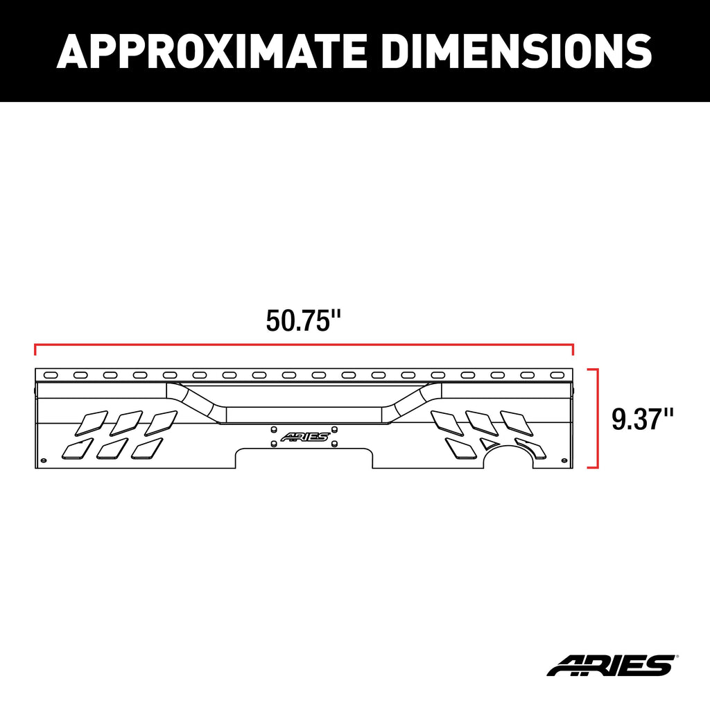 ARIES TrailChaser Jeep Wrangler JK Aluminum Rear Bumper Center Section, 2018 Jeep Wrangler
