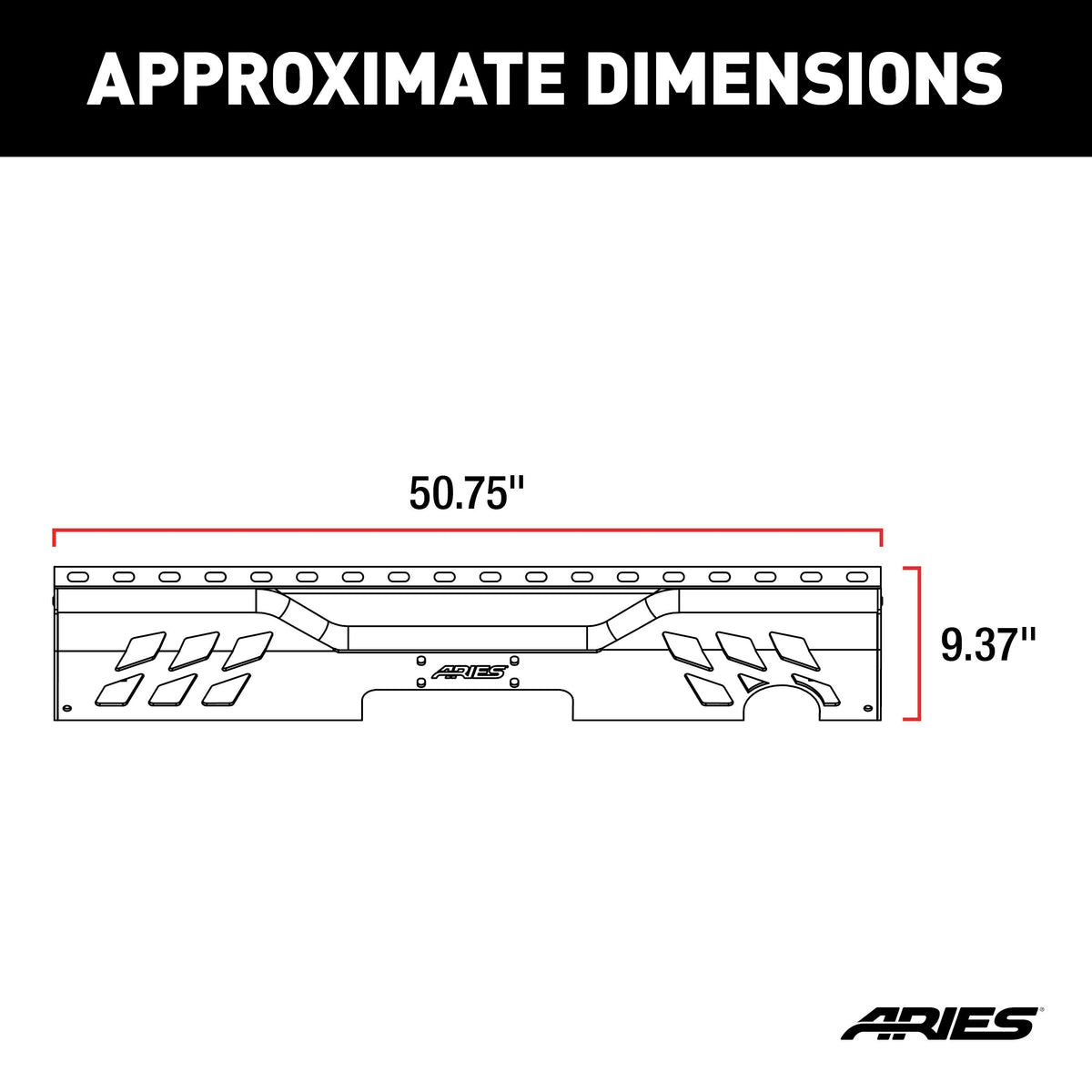 ARIES TrailChaser Jeep Wrangler JK Aluminum Rear Bumper Center Section, 2018 Jeep Wrangler