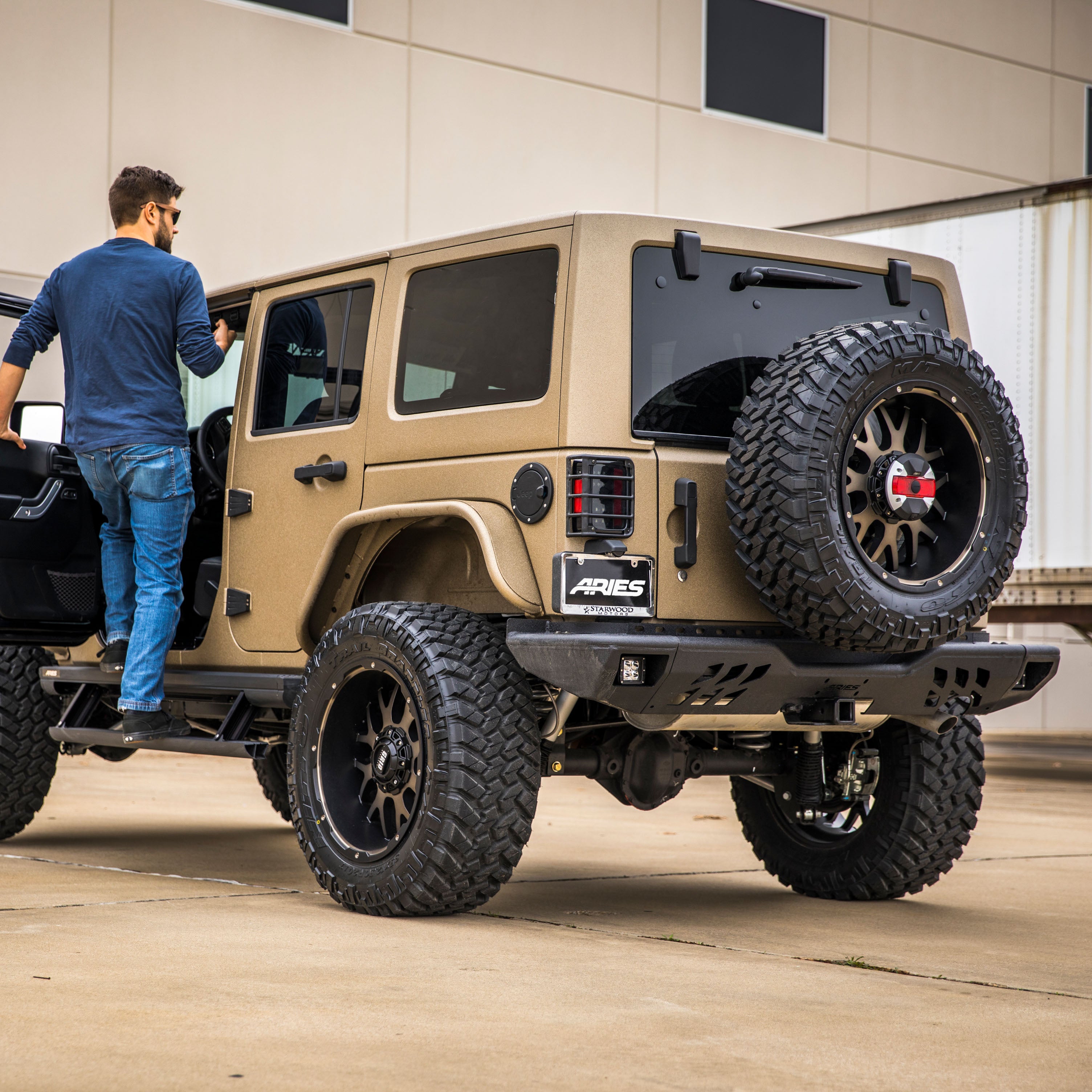 ARIES TrailChaser Jeep Wrangler JK Aluminum Rear Bumper Center Section, 2018 Jeep Wrangler