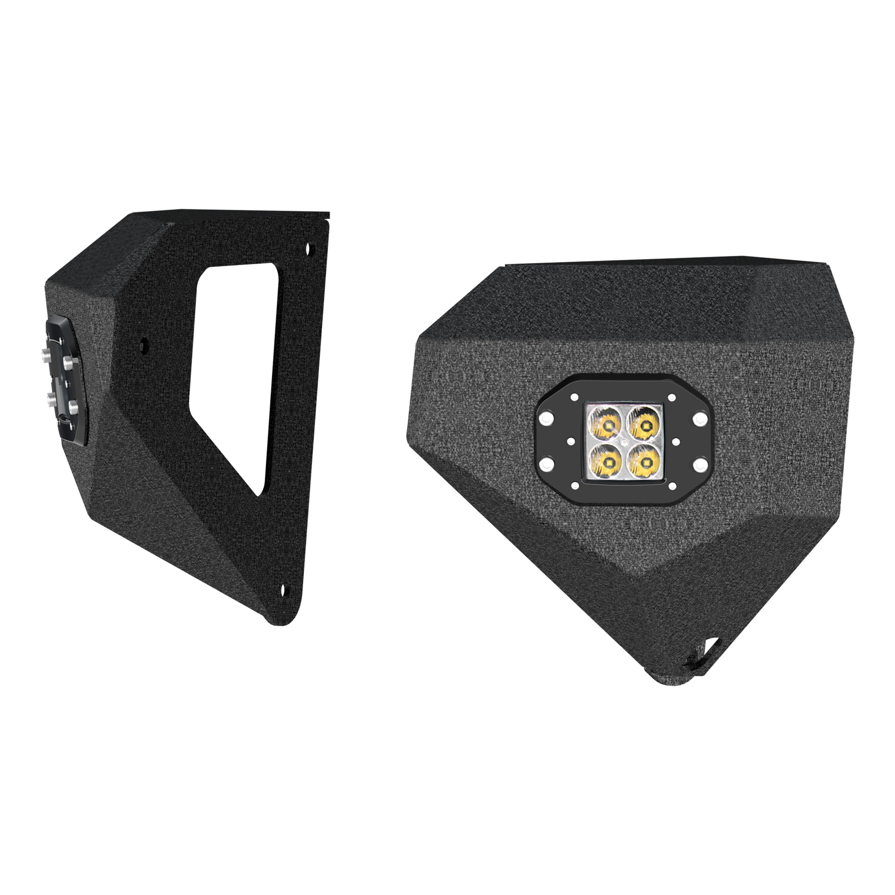 ARIES TrailChaser Jeep Wrangler, Gladiator Aluminum Front Bumper Corners with LEDs, 2018-2026 Jeep Wrangler, 2020-2026 Jeep Gladiator