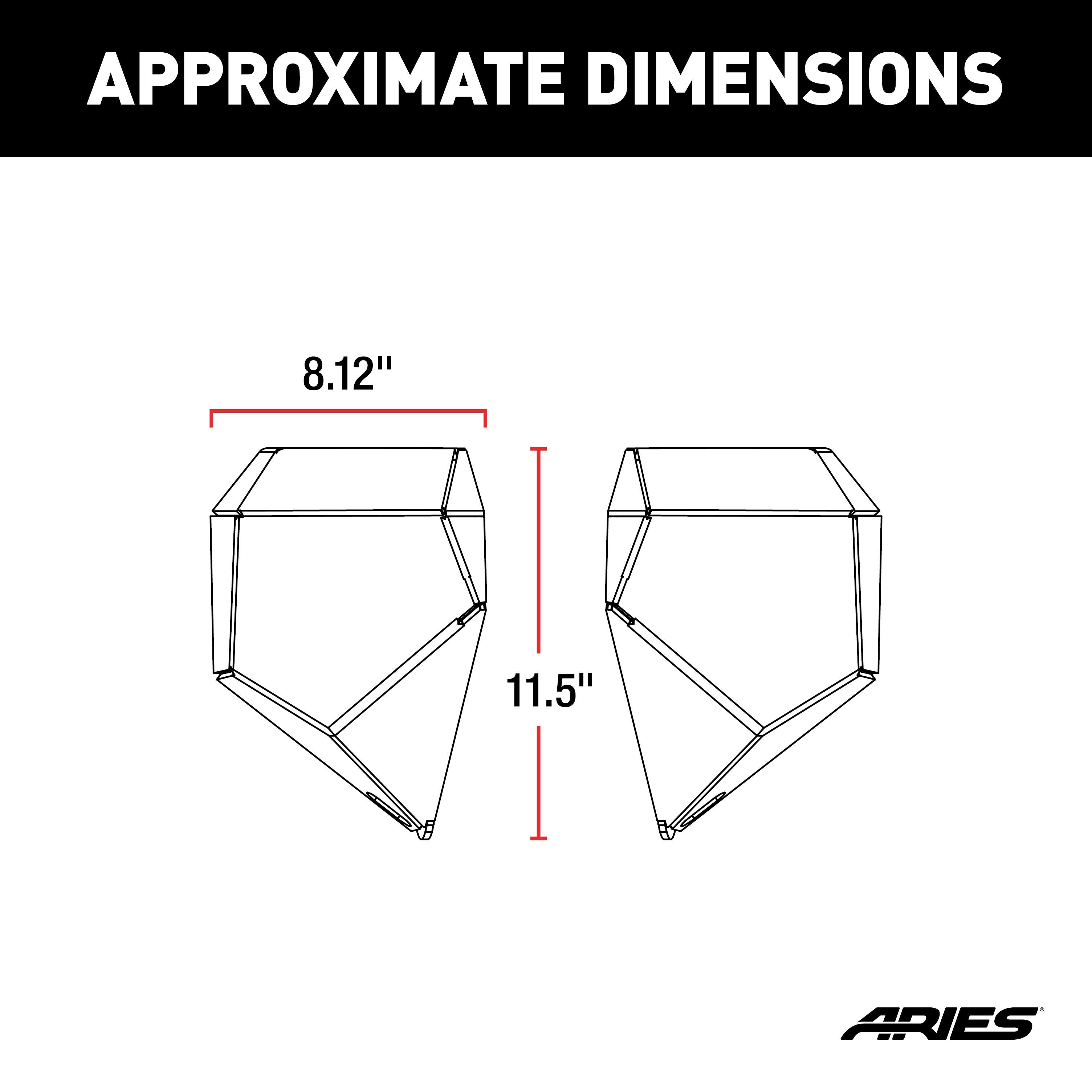 ARIES TrailChaser Jeep Wrangler, Gladiator Aluminum Front Bumper Corners, 2018-2026 Jeep Wrangler, 2020-2026 Jeep Gladiator
