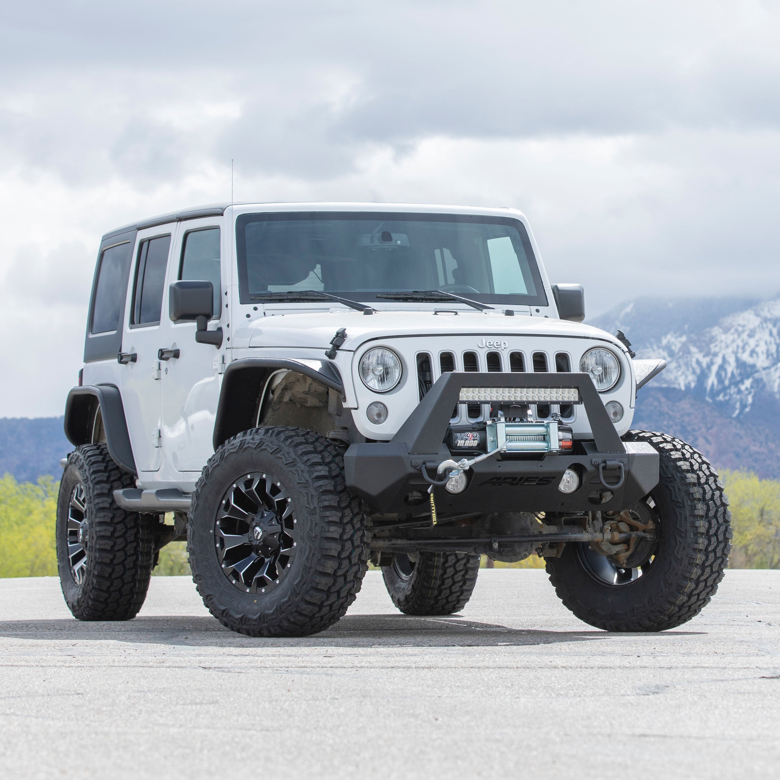 ARIES TrailChaser Jeep Wrangler, Gladiator Aluminum Front Bumper Corners, 2018-2026 Jeep Wrangler, 2020-2026 Jeep Gladiator