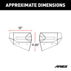 ARIES TrailChaser Jeep Wrangler JL, Gladiator Aluminum Front Bumper Corners, 2018-2026 Jeep Wrangler, 2020-2026 Jeep Gladiator
