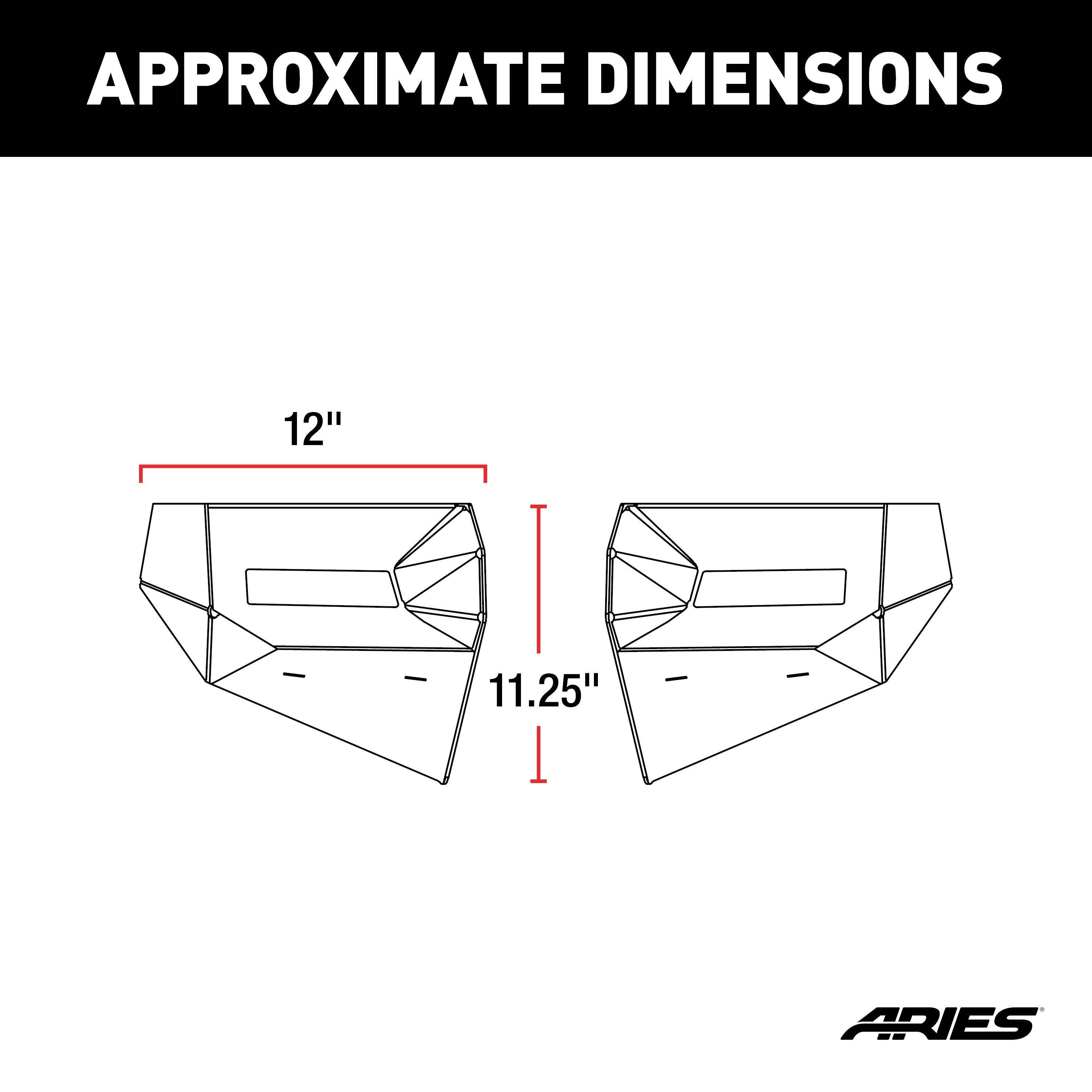 ARIES TrailChaser Jeep Wrangler JL, Gladiator Aluminum Front Bumper Corners, 2018-2026 Jeep Wrangler, 2020-2026 Jeep Gladiator